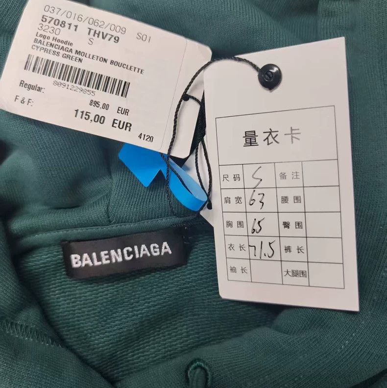 Balenciaga Balenciaga Green back print logo hooded sweatshirt Size US XS / EU 42 / 0 - 8 Thumbnail