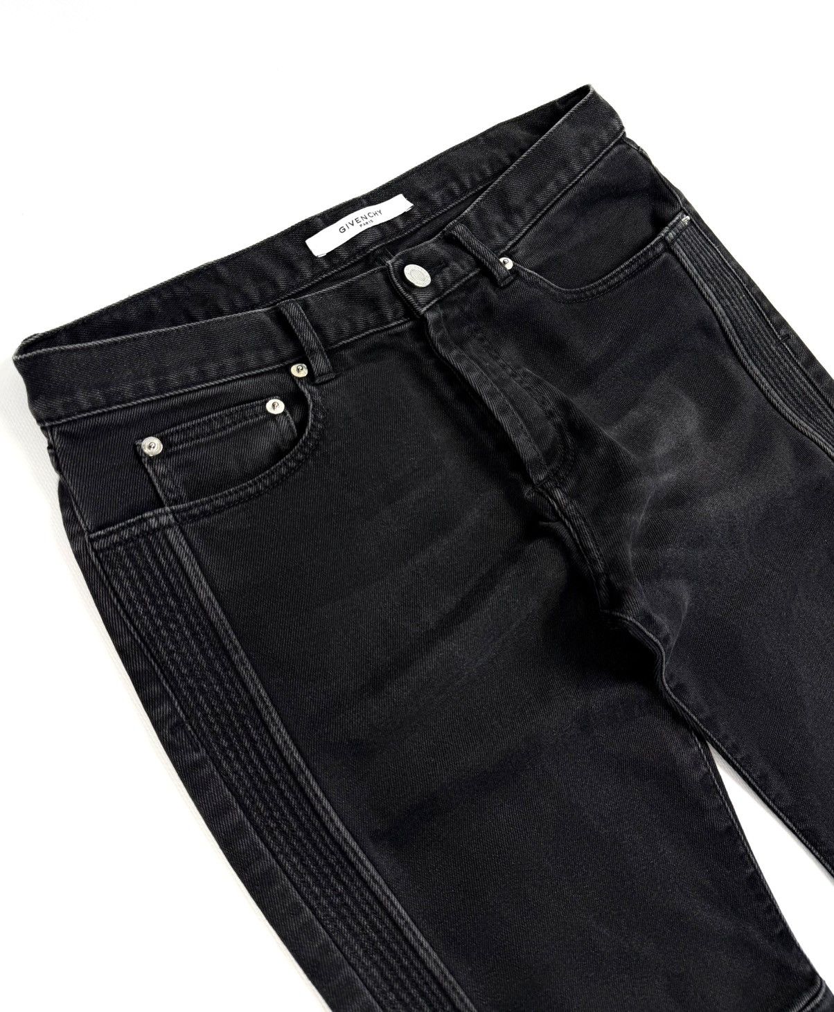 Givenchy Givenchy Zip Biker Black Jeans Washed Moto Archive Designer Size US 30 / EU 46 - 5 Thumbnail