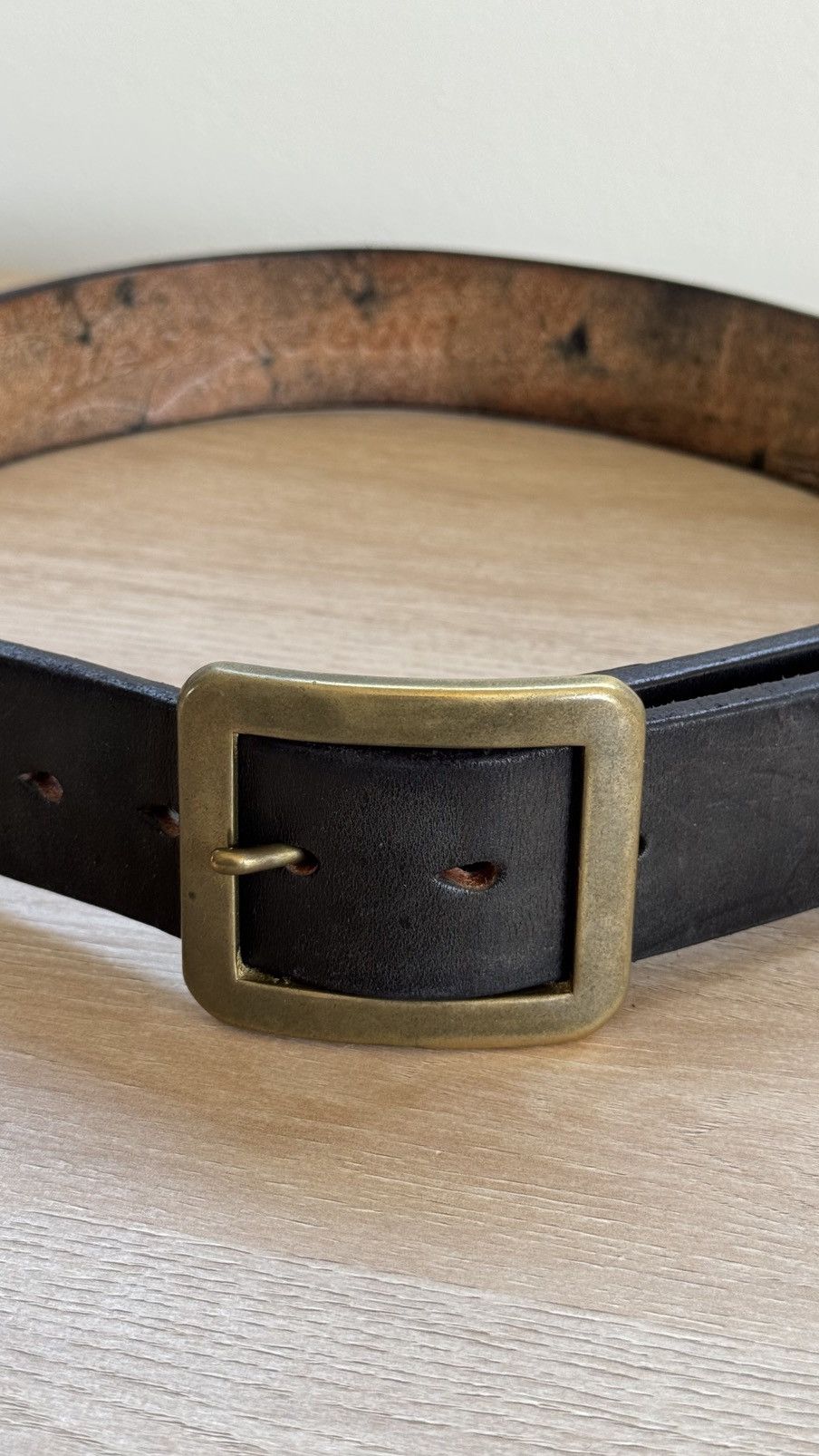 The Strike Gold THE STRIKE GOLD - BLACK LEATHER BELT SIZE 32 Size 32 - 2 Thumbnail