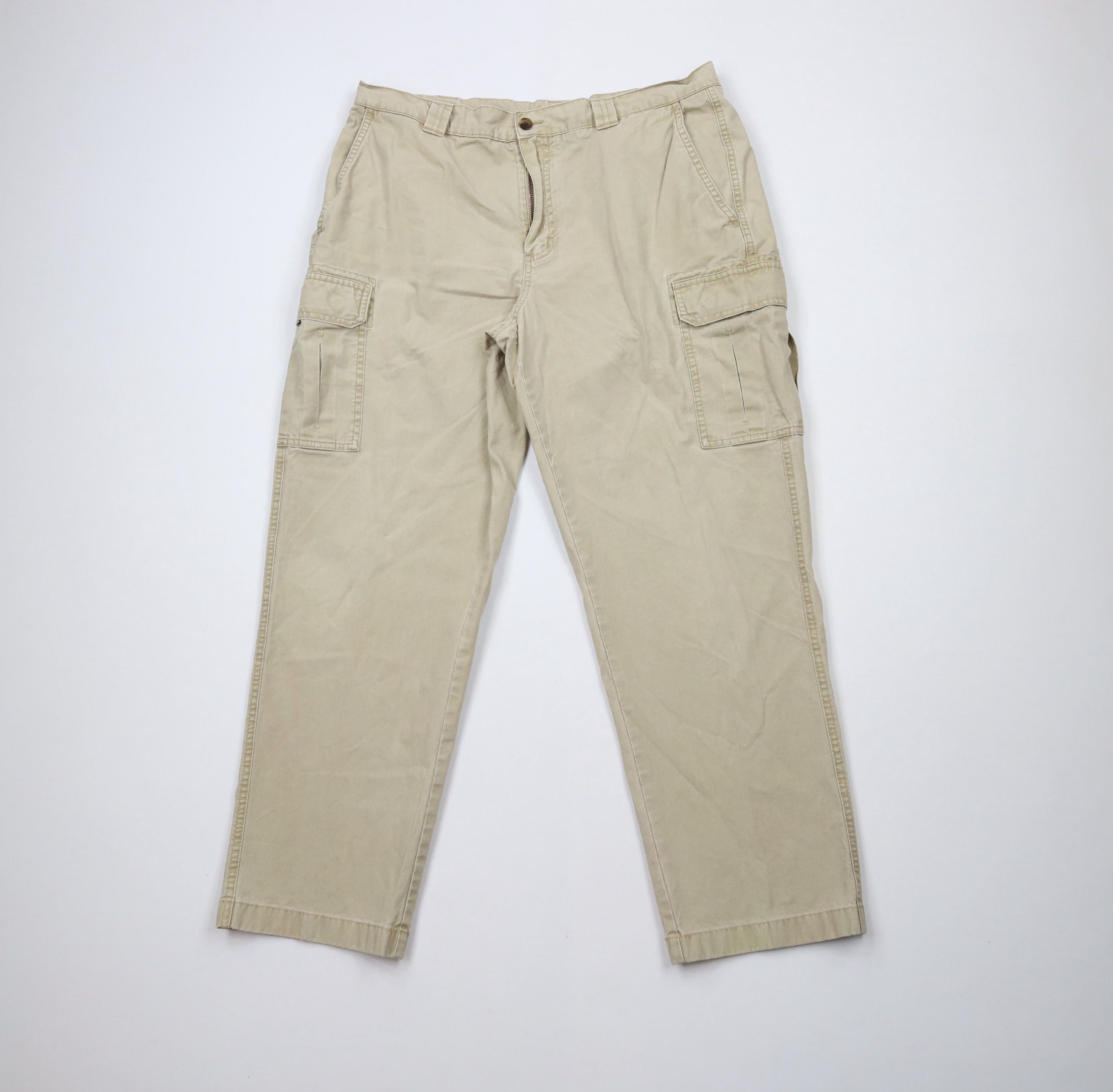 L.L. Bean × Vintage Vintage 90s LL Bean Stonewash Pants Chinos Beige Cotton Size US 35 - 1 Thumbnail