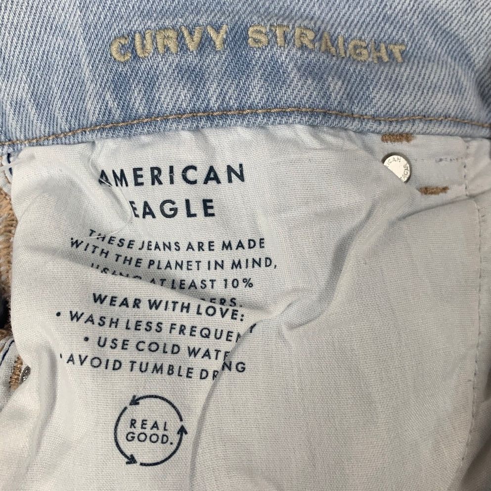 American Eagle Outfitters New American Eagle Womens Size 4 Straight Denim Blue Jeans Size 27" / US 4 / IT 40 - 6 Thumbnail