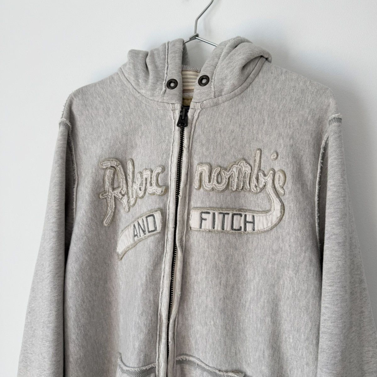 Abercrombie & Fitch Vtg 2000s Abercrombie & Fitch Distressed Zip Up Hoodie Y2K Size US L / EU 52-54 / 3 - 4 Thumbnail