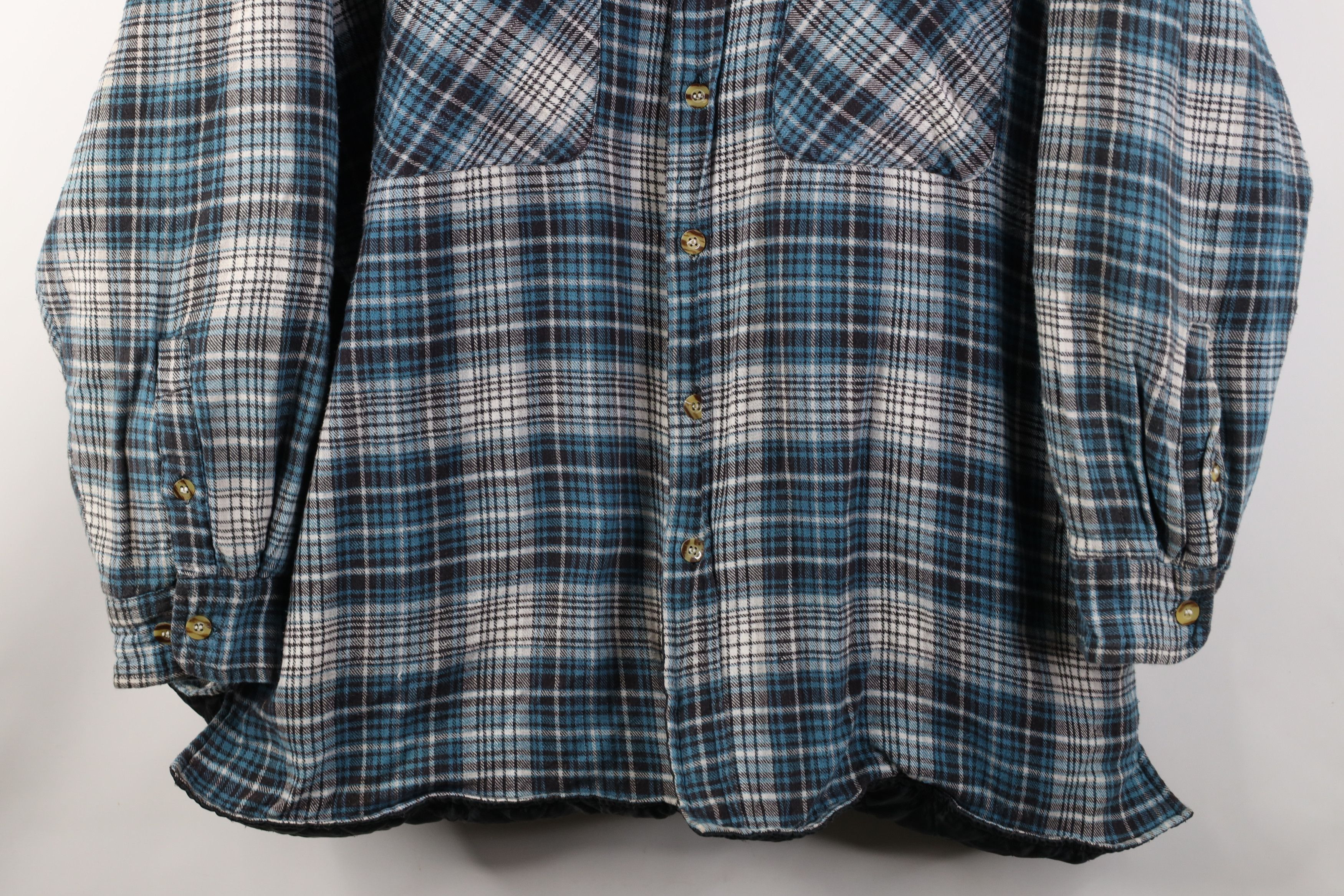 Vintage Vintage 90s Streetwear Flannel Button Shirt Jacket Plaid Size US XXL / EU 58 / 5 - 3 Thumbnail