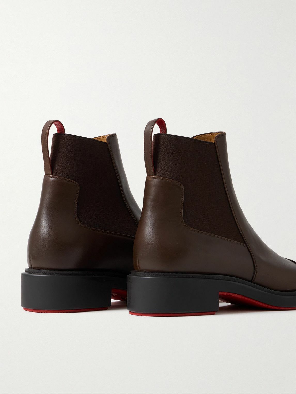 Christian Louboutin oc11z0126 Urbino Leather Chelsea Boots in Brown Size US 7 / EU 40 - 3 Thumbnail