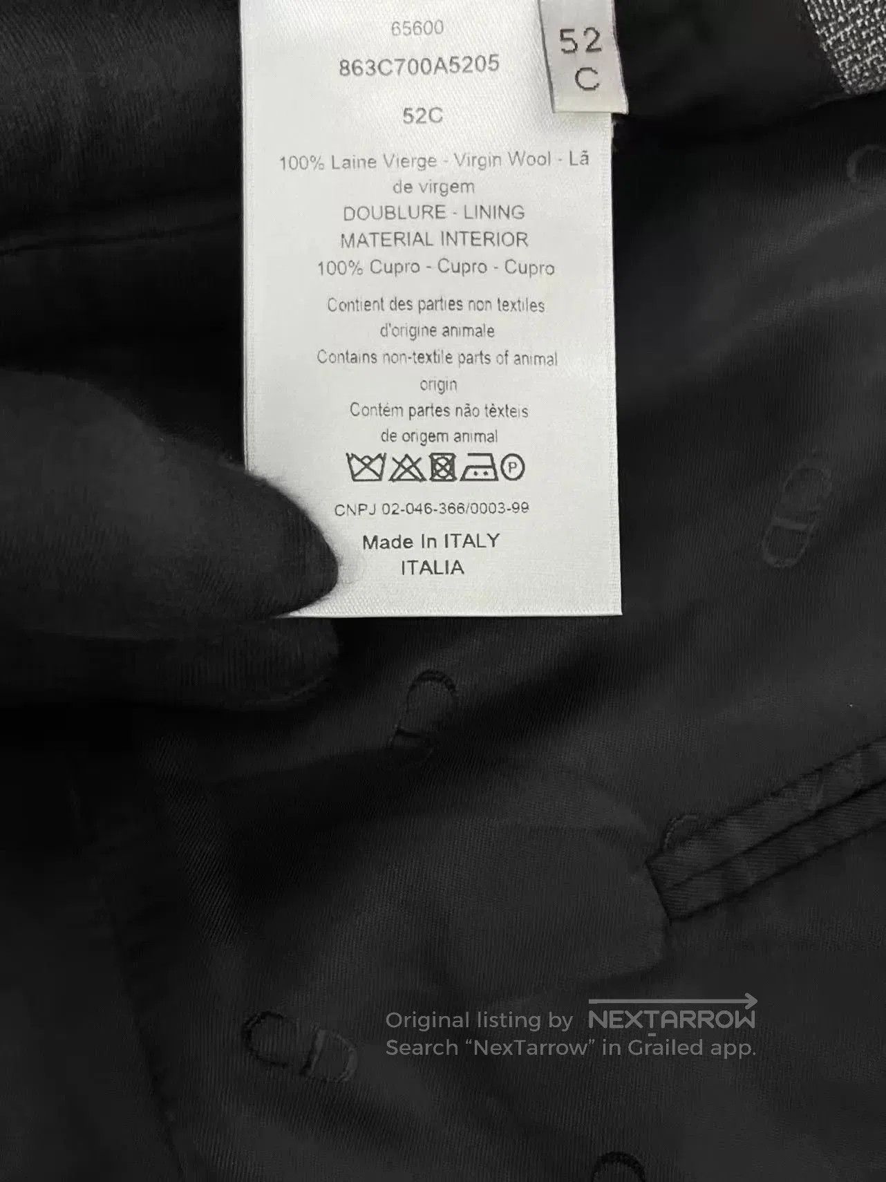 Dior Dior Gray Wool Single. Size US XL / EU 56 / 4 - 6 Thumbnail
