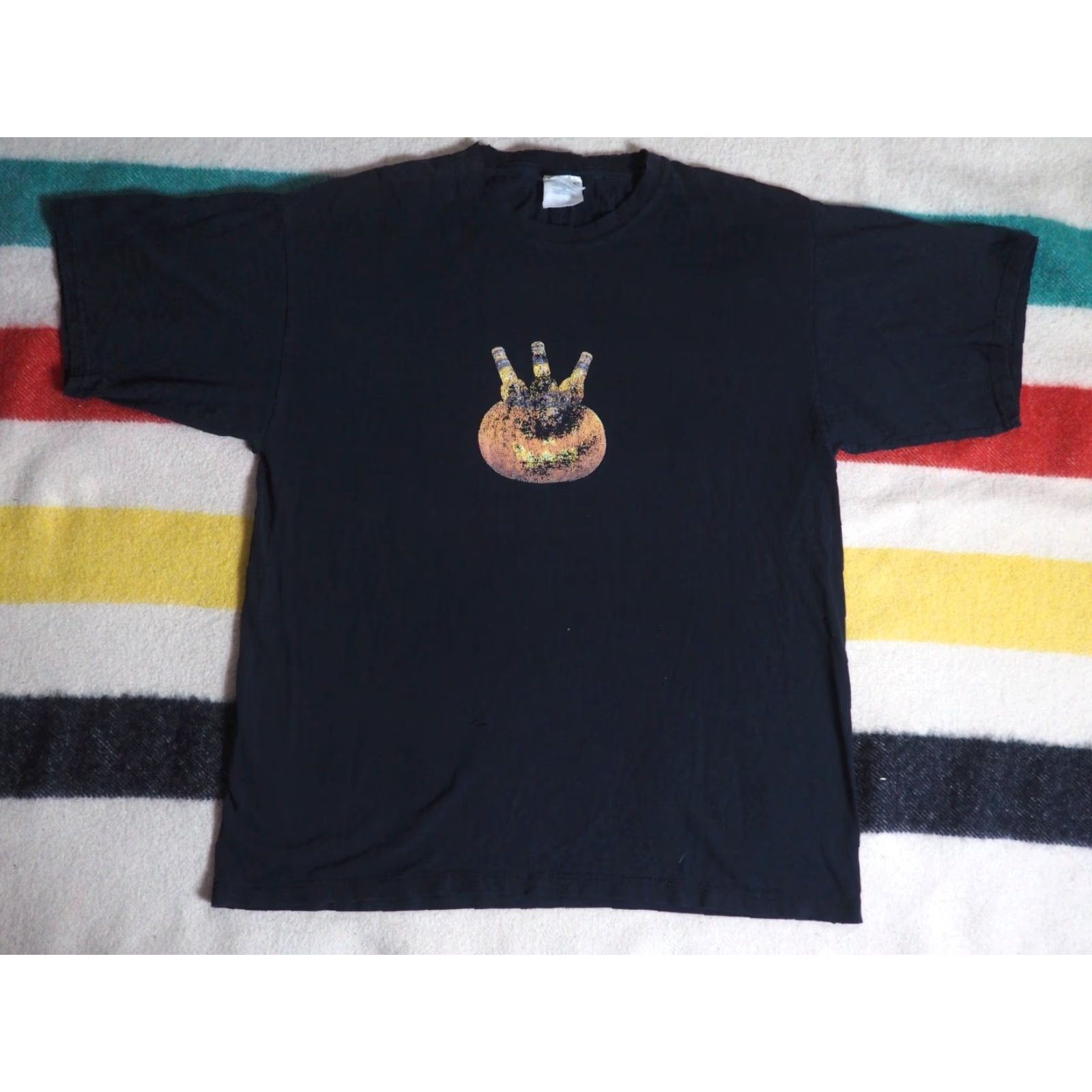 Vintage VTG 90s Y2k Santee Miller MGD Beer Promo Halloween Grunge Black Tee T-Shirt XL Men Graphic Cotton Short Sleeve Shirt Size XL Black Grunge Mens Size US XL / EU 56 / 4 - 2 Thumbnail