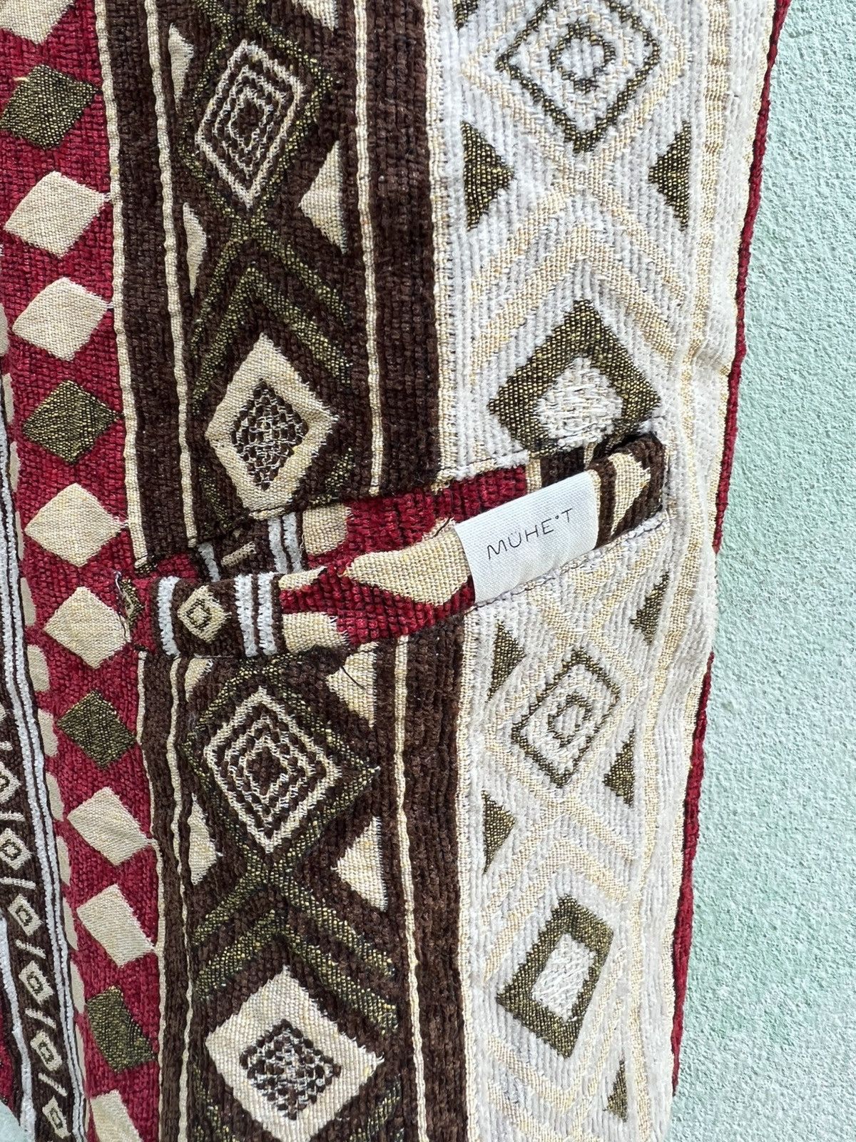 Japanese Brand Vintage MUHET Geometric Vest Boho Tribal Tapestry Waistcoat Size US L / EU 52-54 / 3 - 7 Thumbnail