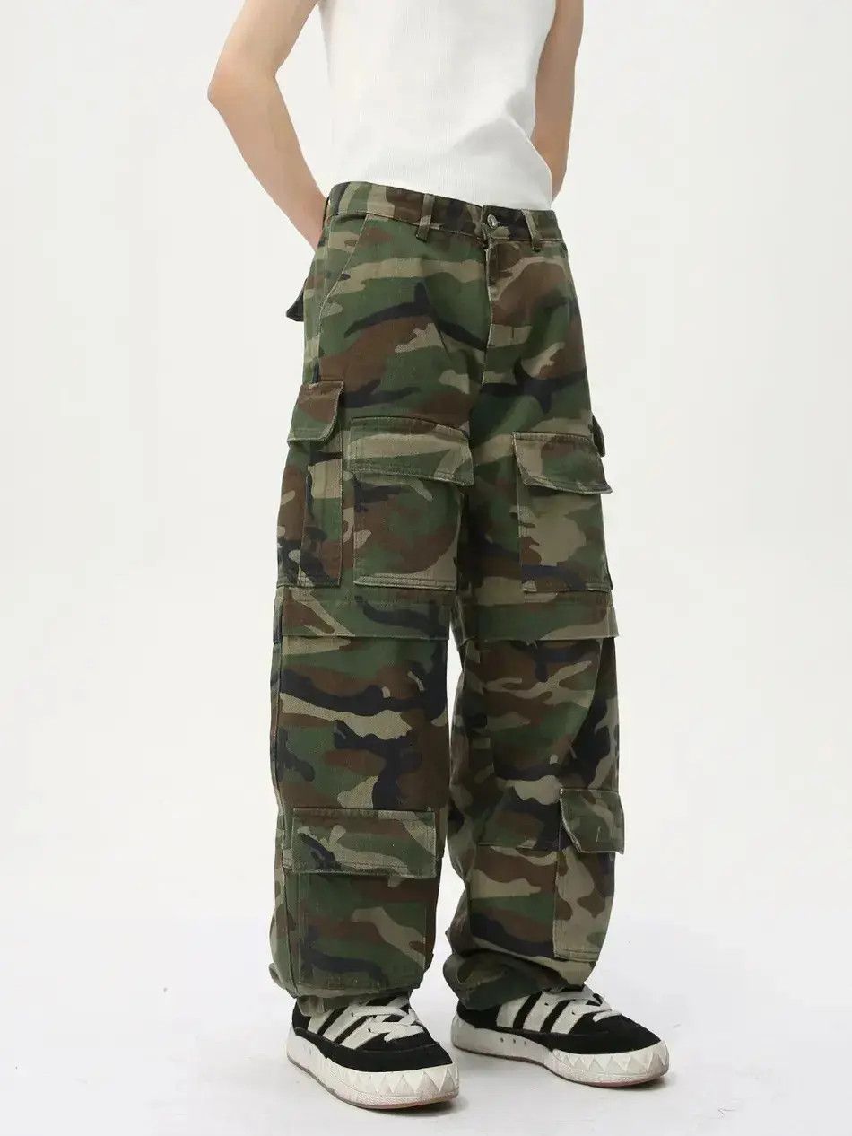 Japanese Brand Retro camouflage casual pocket jeans Size US 32 / EU 48 - 3 Thumbnail