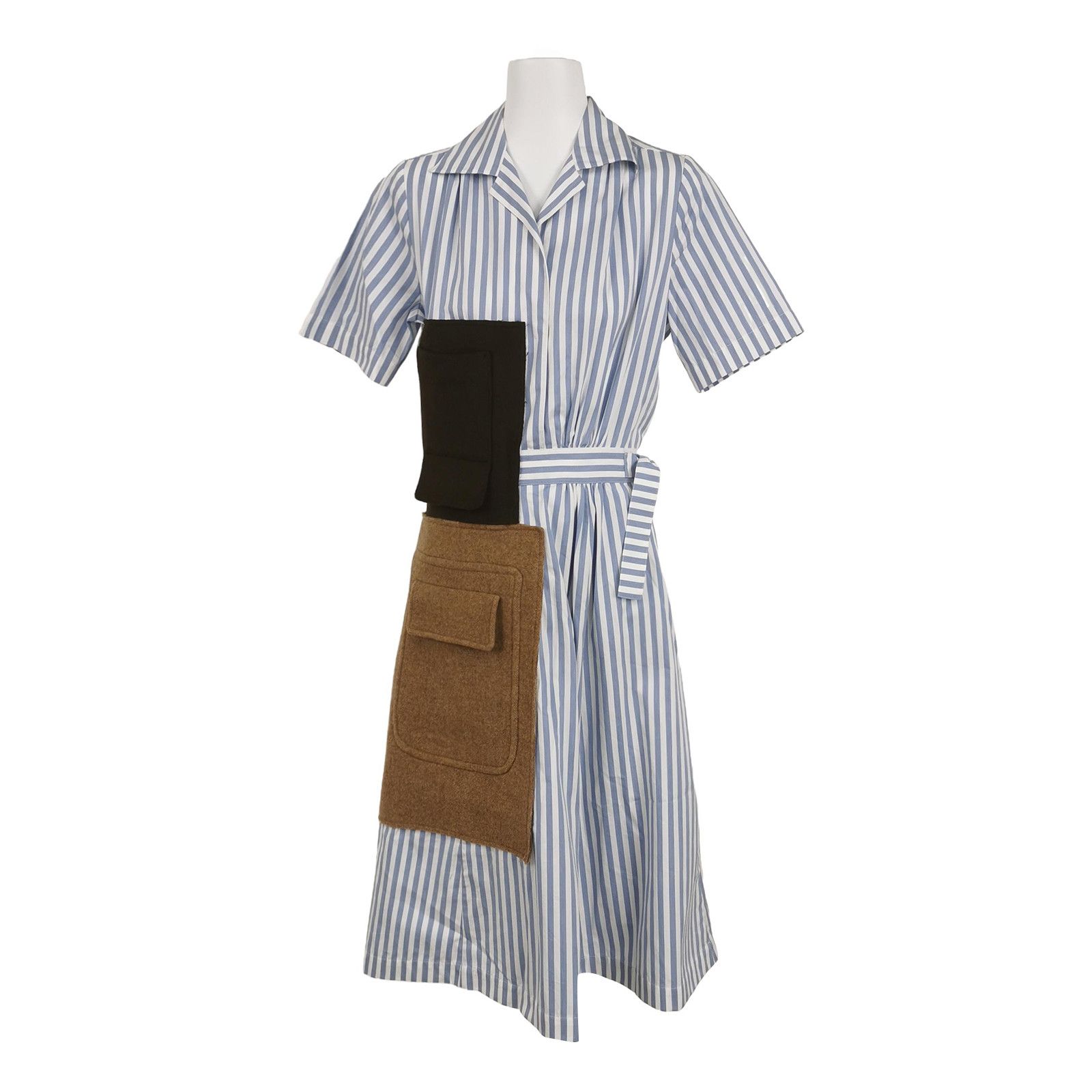 Maison Margiela Maison Margiela Striped Wool Patch Midi Dress Size 38 Size XS / US 0-2 / IT 36-38 - 1 Thumbnail