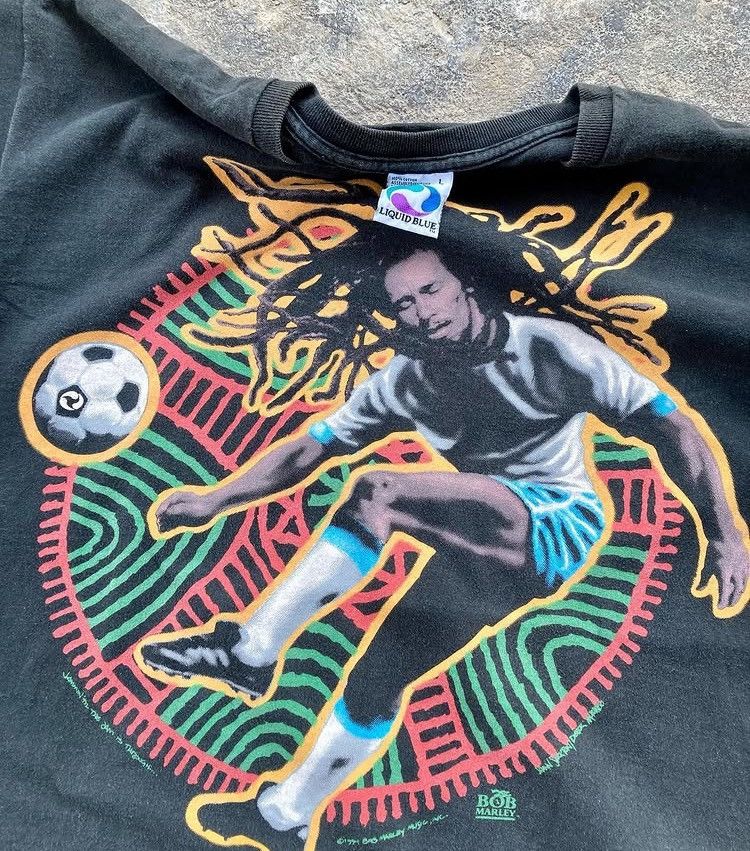 Bob Marley × Liquid Blue × Vintage Vintage Bob Marley Liquid Blue Soccer Futbol Size US L / EU 52-54 / 3 - 5 Thumbnail