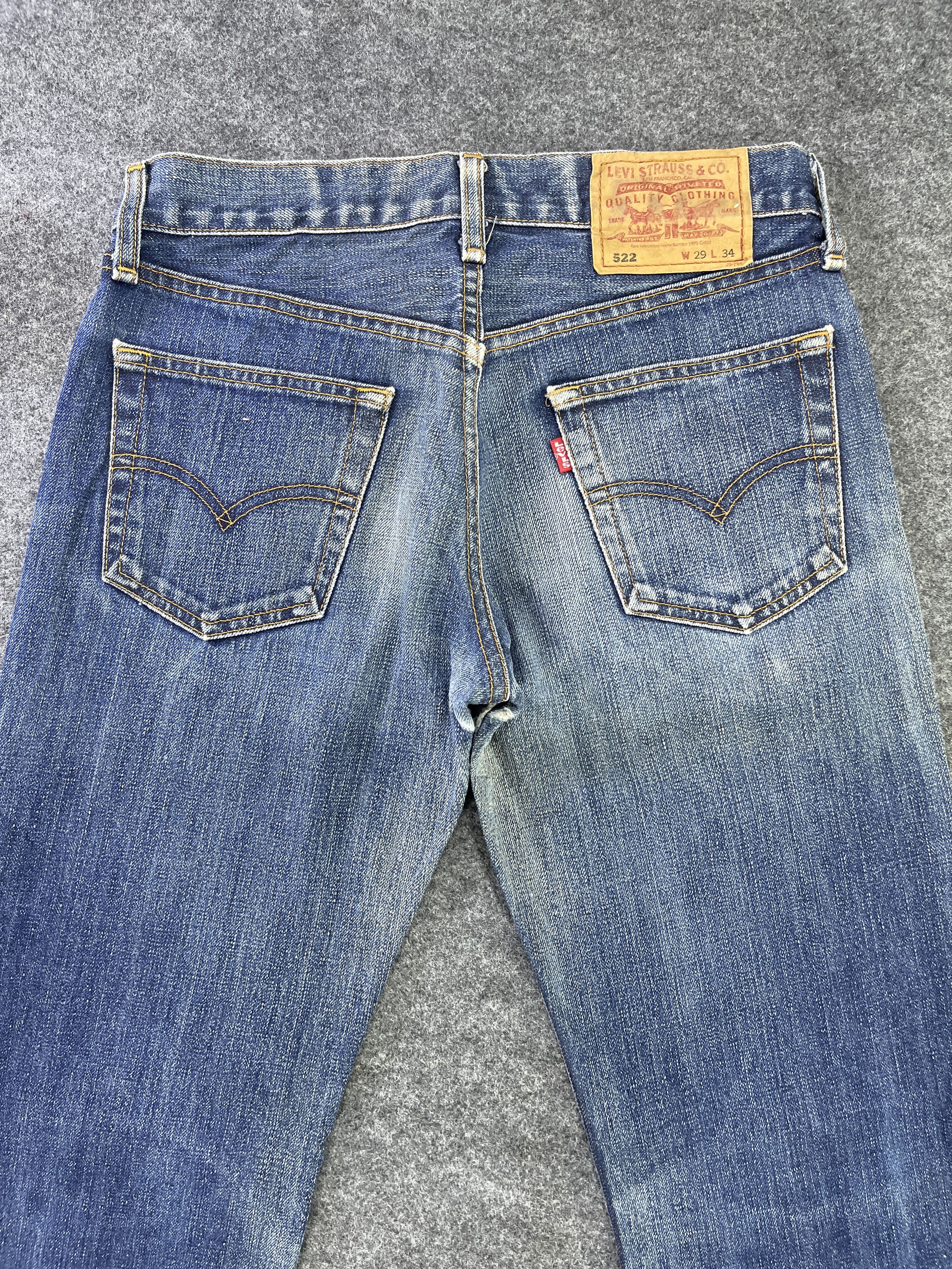 Levi's Vintage Levis 522 Blue Wash Jeans - J931 Size 29" - 4 Thumbnail