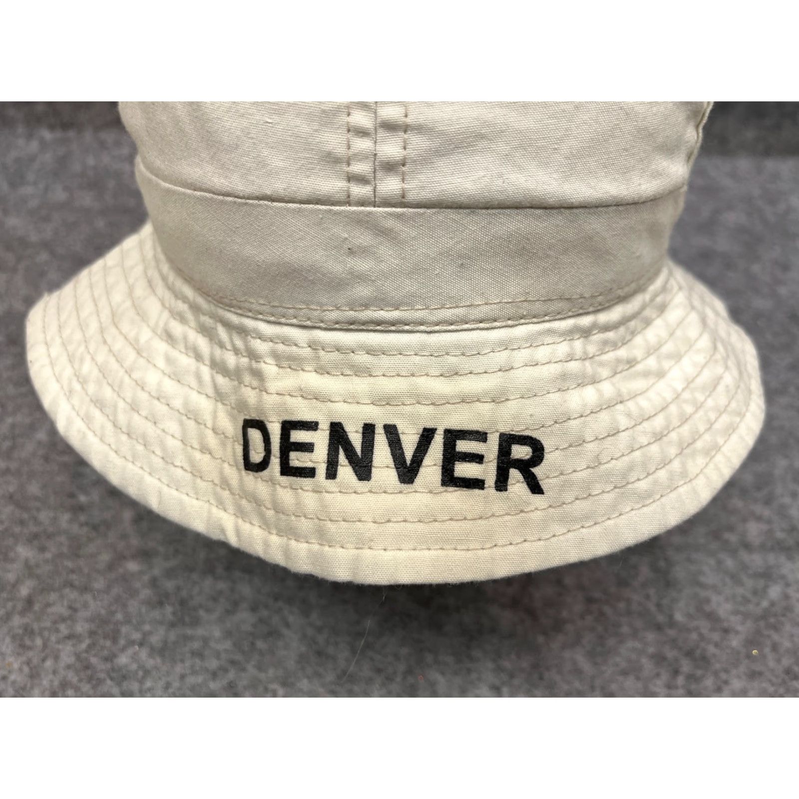 Vintage Bucket Hat Adult One Size White Cotton Blend Beach Camp Outdoor Denver Sun Size ONE SIZE - 3 Thumbnail
