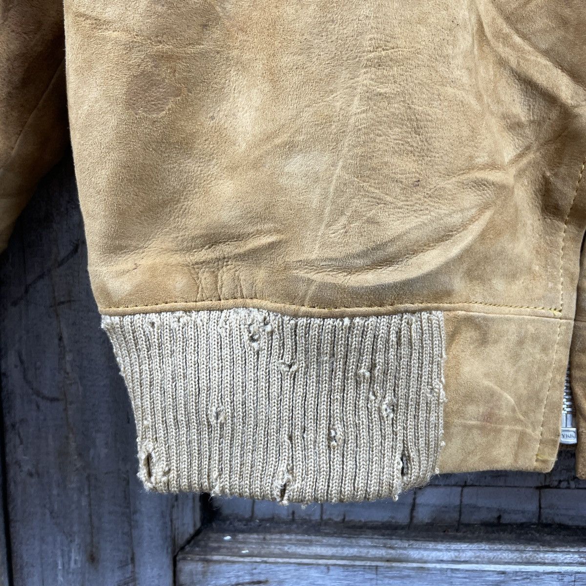 Japanese Brand × Vintage Vintage Japanese Brand Distressed Leather Bomber Jacket Size US L / EU 52-54 / 3 - 7 Thumbnail