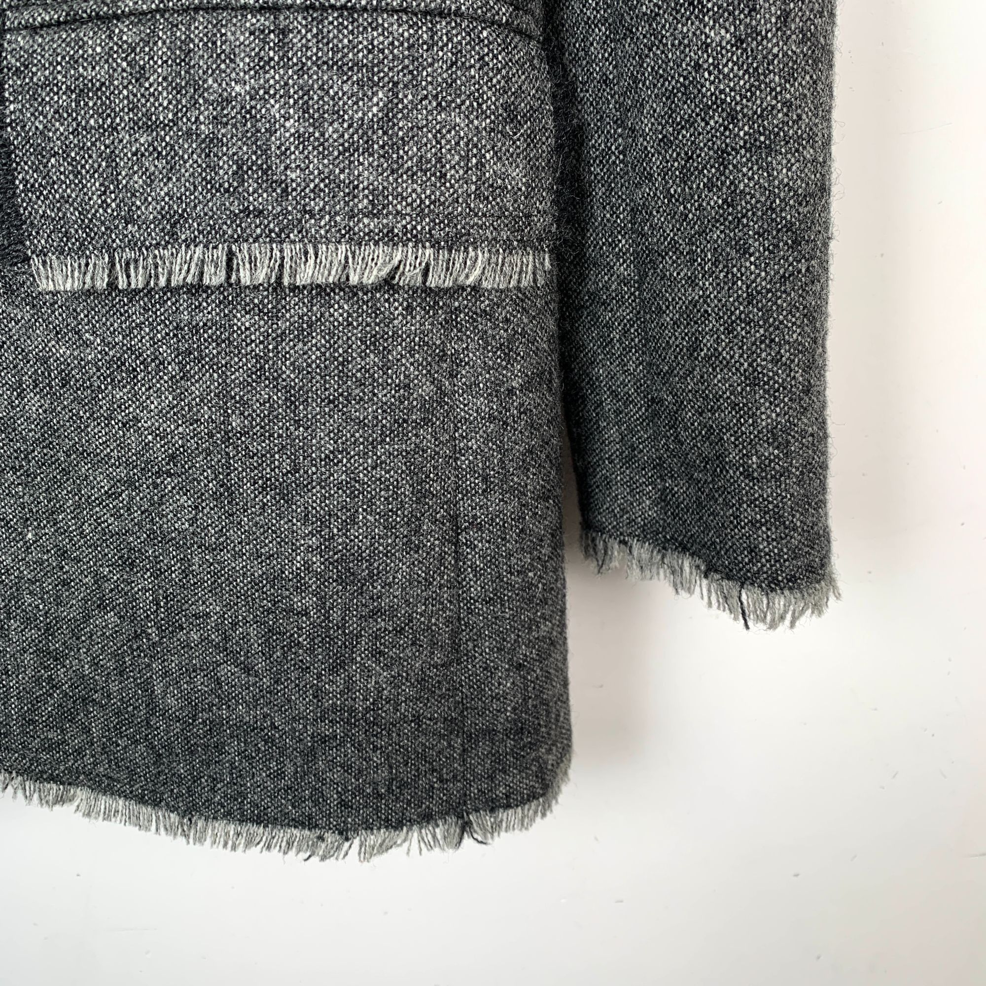 Thom Browne Thom Browne Mens Grey Fringe Trim Wool Blazer Jacket Size 36 Size 36R - 6 Thumbnail