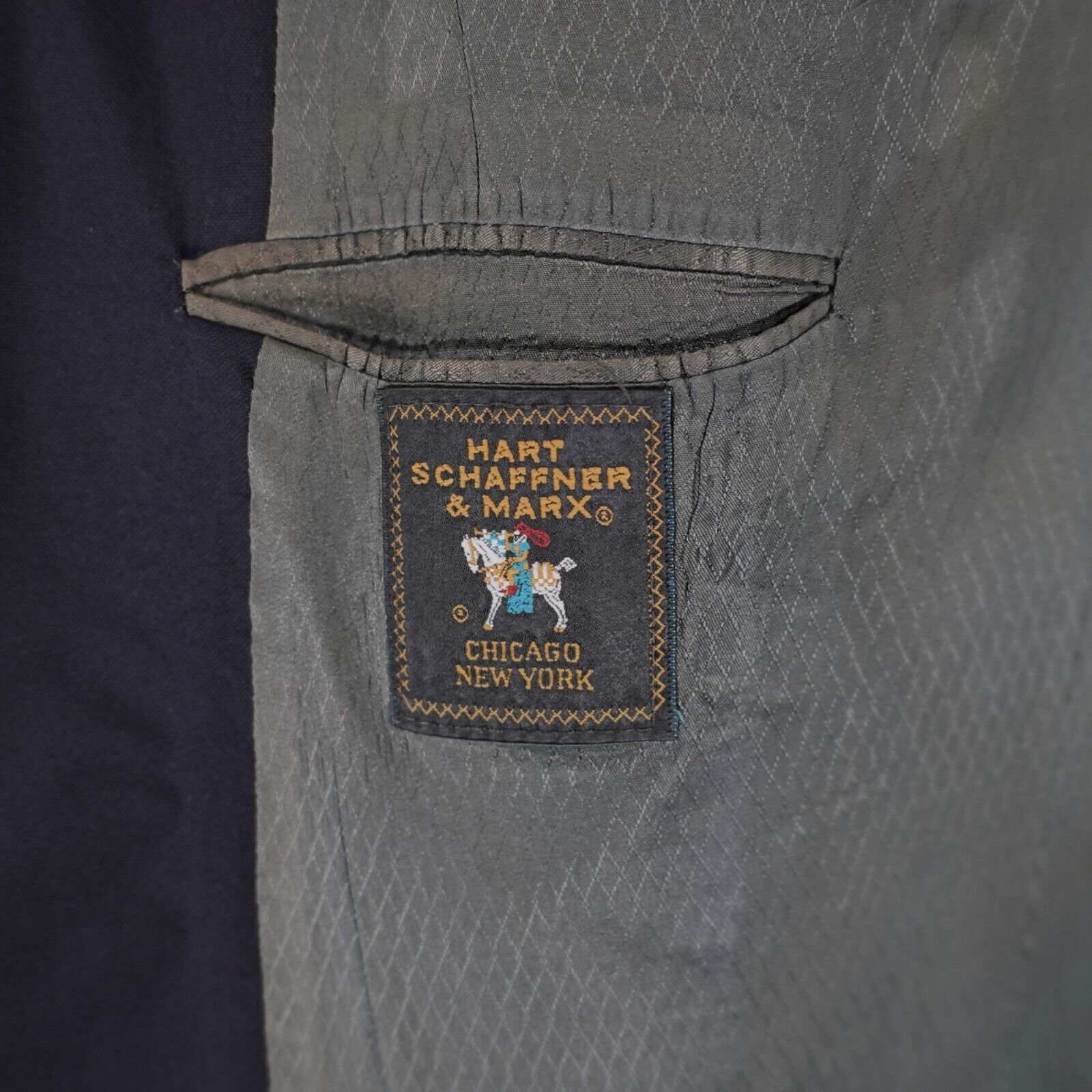 Hart Schaffner Marx Hart Schaffner Marx Micron 2000 Wool Blue 2 Button Suit Jack Size 48L - 9 Thumbnail