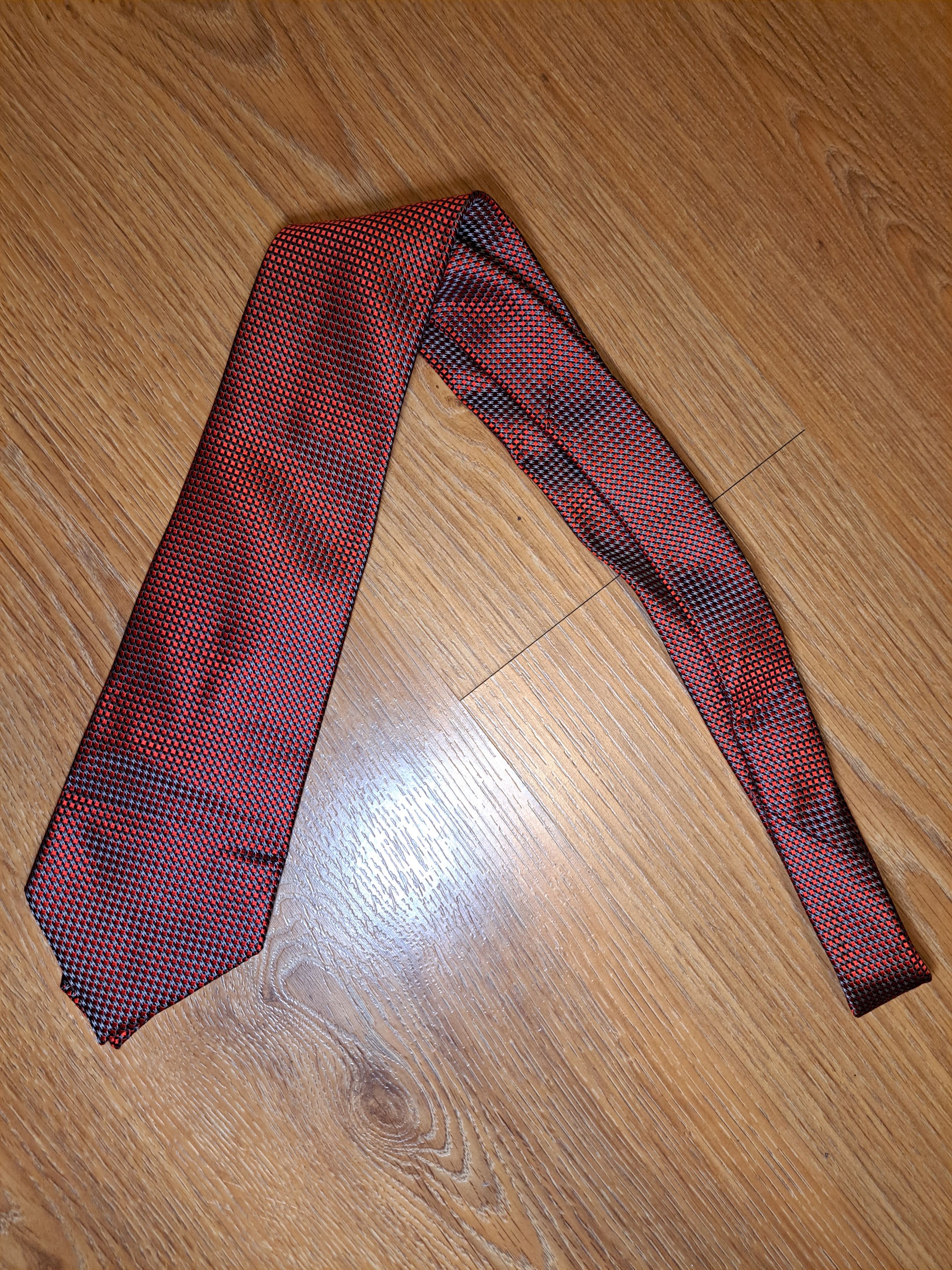 Ermenegildo Zegna Ermenegildo Zegna 100% Silk Tie Mens Red Geometric Necktie Size ONE SIZE - 6 Thumbnail