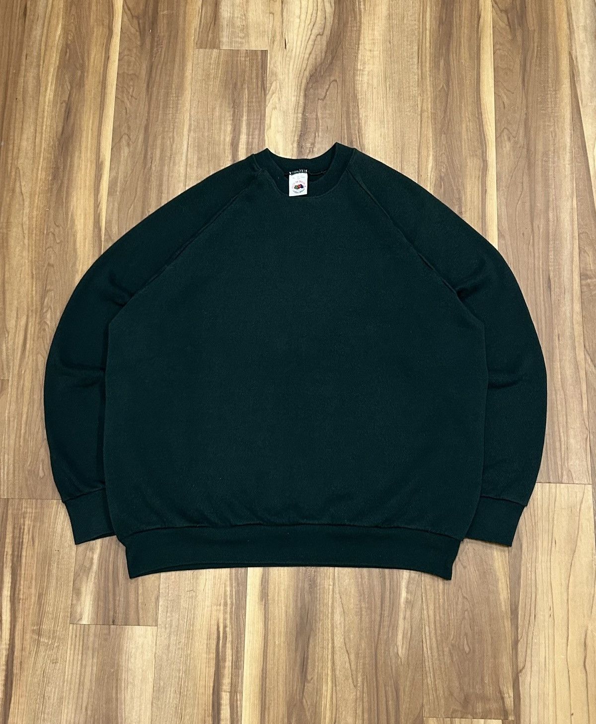 Fruit Of The Loom Vintage Green Fruit Of The Loom Crewneck Size US XL / EU 56 / 4 - 2 Thumbnail