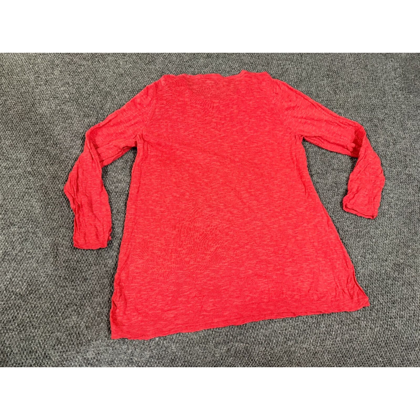 Eileen Fisher Eileen Fisher Sweater Womens Large Red Linen Cotton Lightweight Knit Pullover Regular Knit Women's L Red Lightweight Casual 90s? Size L / US 10 / IT 46 - 7 Thumbnail