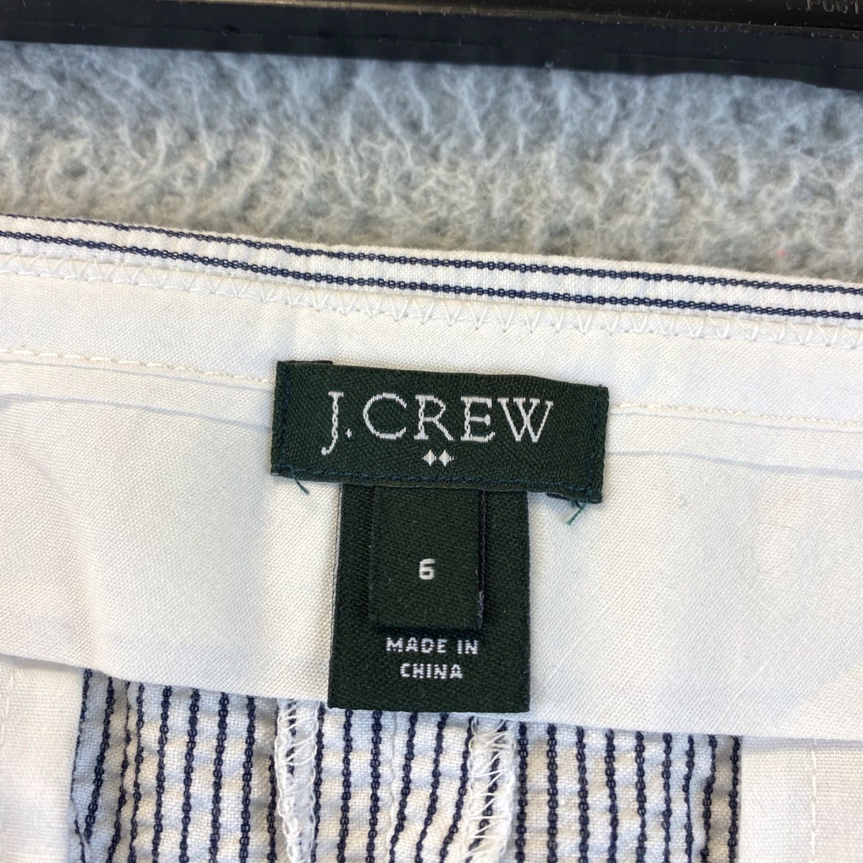 J.Crew JCrew Skirt Womens Size 6 Short A-Line Striped Pockets Casual White Multicolor 6 Short Size 28" / US 6 / IT 42 - 6 Thumbnail