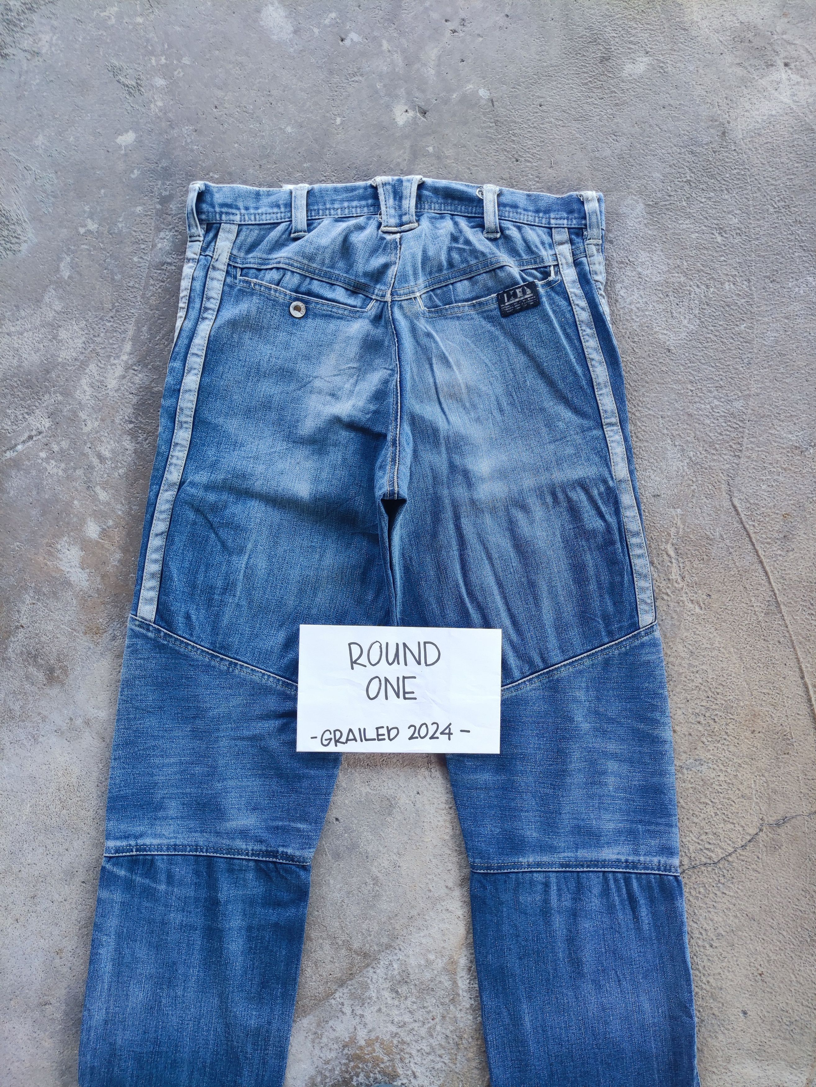 Japanese Brand × Jean × Vintage W31 Vintage Japanese Cargo Denim Distressed Faded Pants Size US 33 - 11 Thumbnail