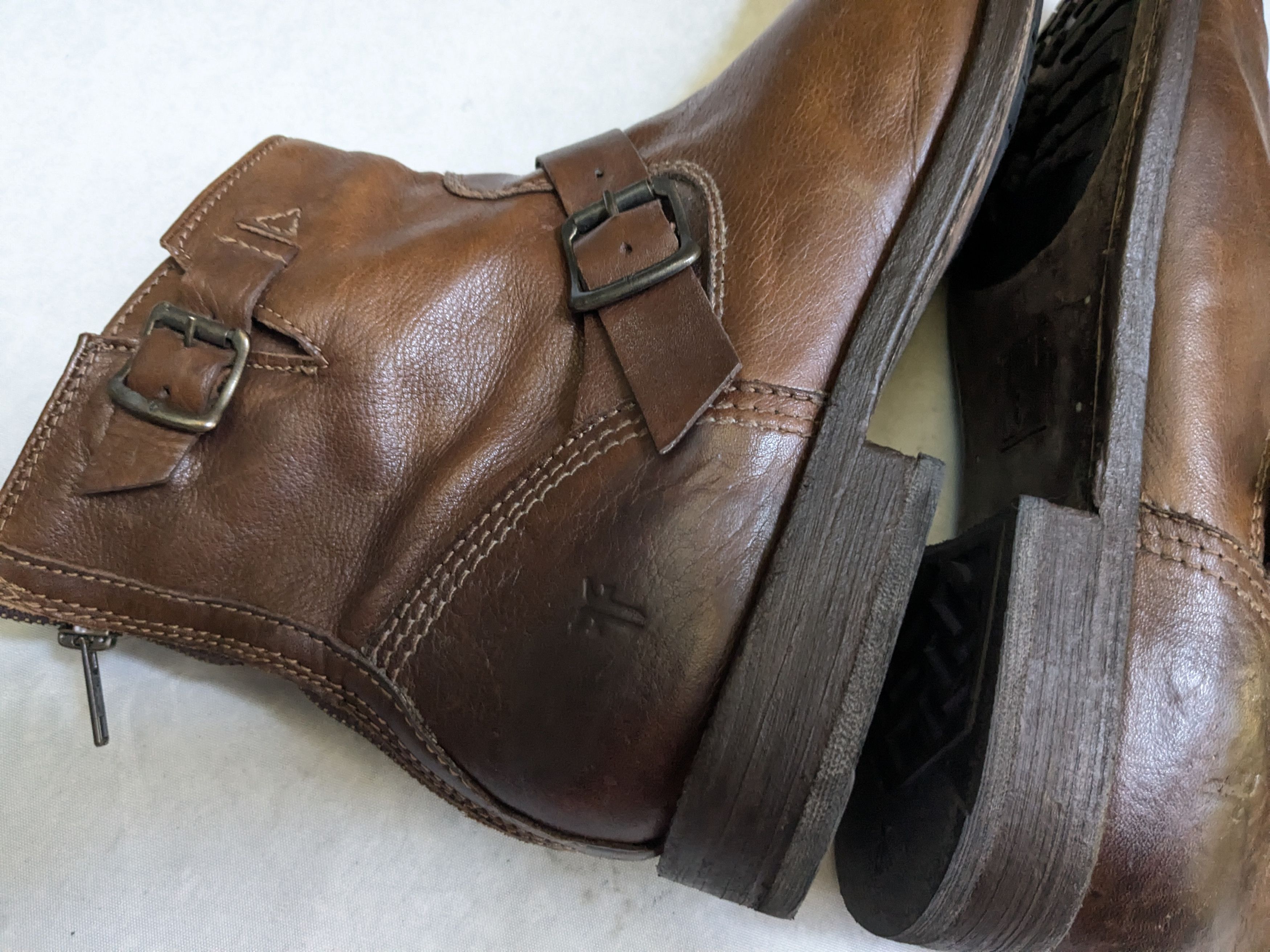 Frye Frye Engineer Boots Brown 12 D Leather Buckle Strap Size US 12 / EU 45 - 10 Thumbnail