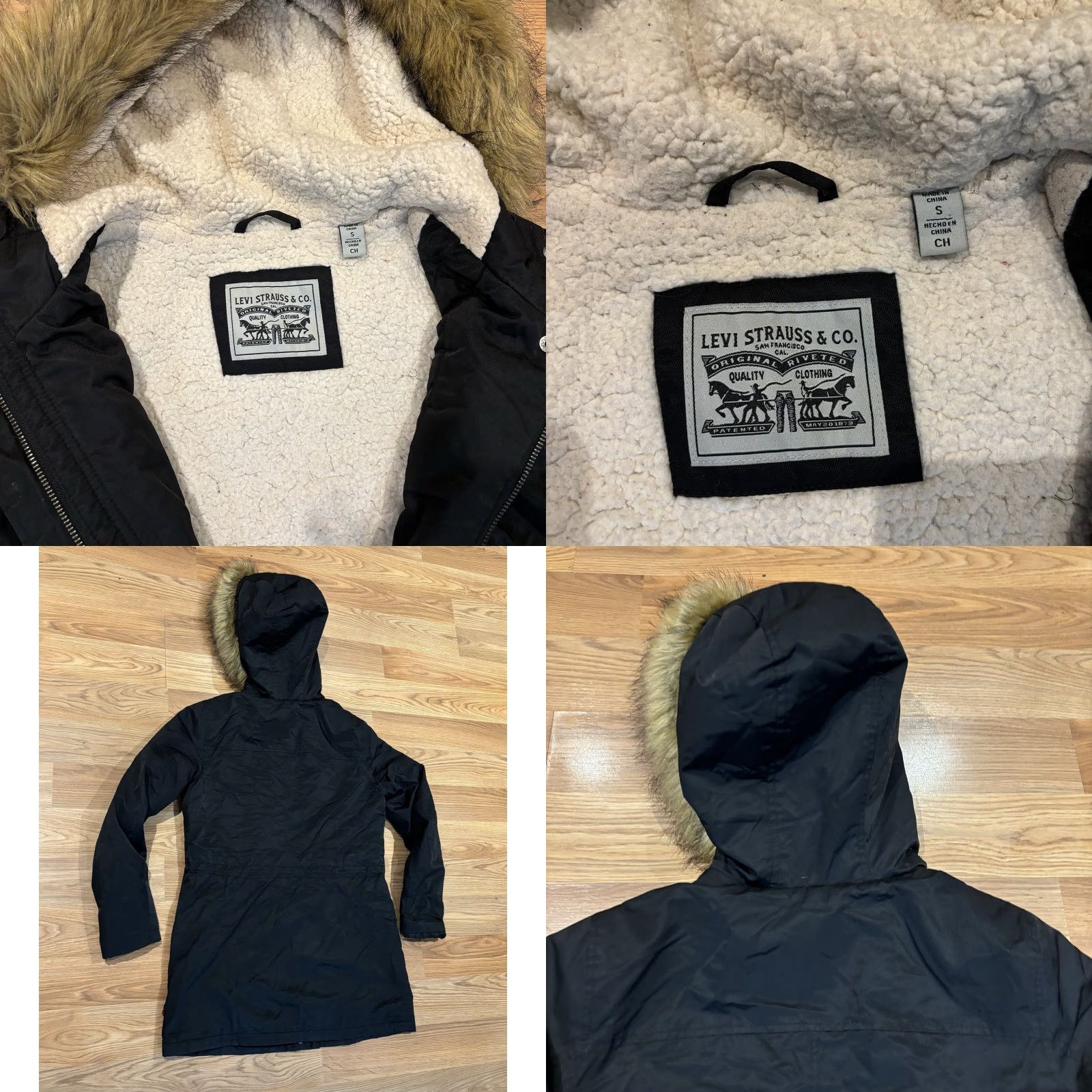 Levi's VINTAGE Levi's Parka Jacket Womens Size S Black Faux Fur Trim Hooded Sherpa Lined Mid-Length Casual/Winter/Outdoor Womens Size S / US 4 / IT 40 - 8 Thumbnail