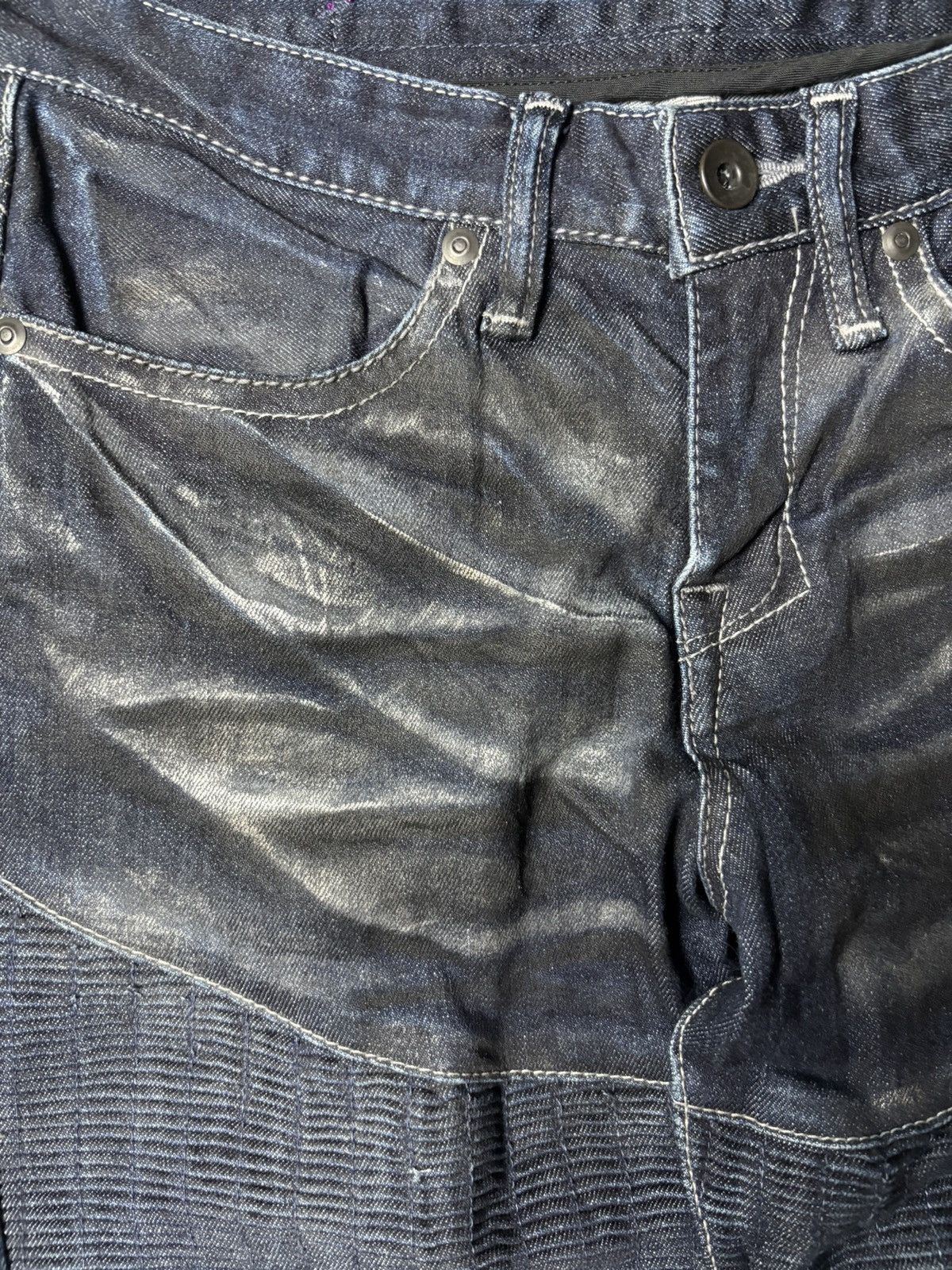 Japanese Brand 2000s Civarize Riders Silver Claw Marks Slim Bootcut Jeans Size US 29 - 4 Thumbnail