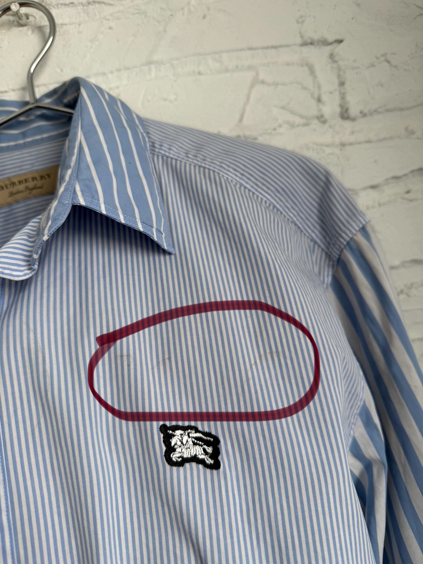 Burberry Burberry London England blue Striped shirt Size US L / EU 52-54 / 3 - 6 Thumbnail