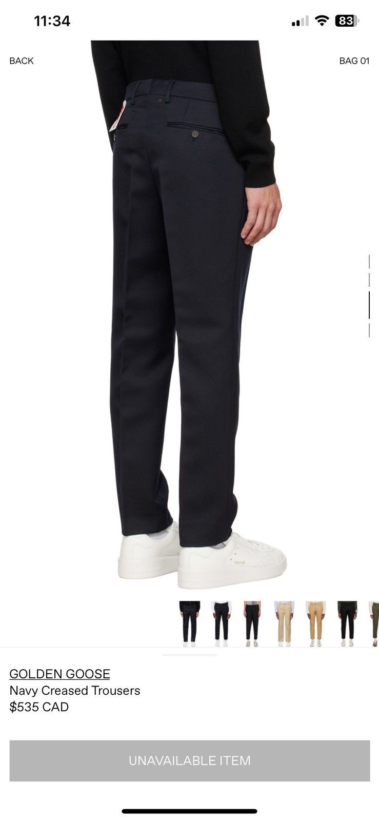 Golden Goose Golden Collection - Navy Tapered Trousers - Golden Goose Size US 34 / EU 50 - 15 Thumbnail
