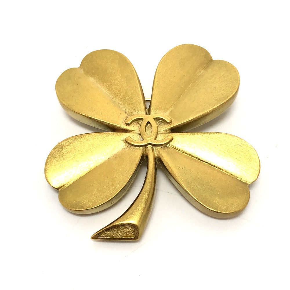 Chanel Chanel 94A Clover Brooch Accessories Fashion Accessory Metal Women Gold Size ONE SIZE - 1 Thumbnail