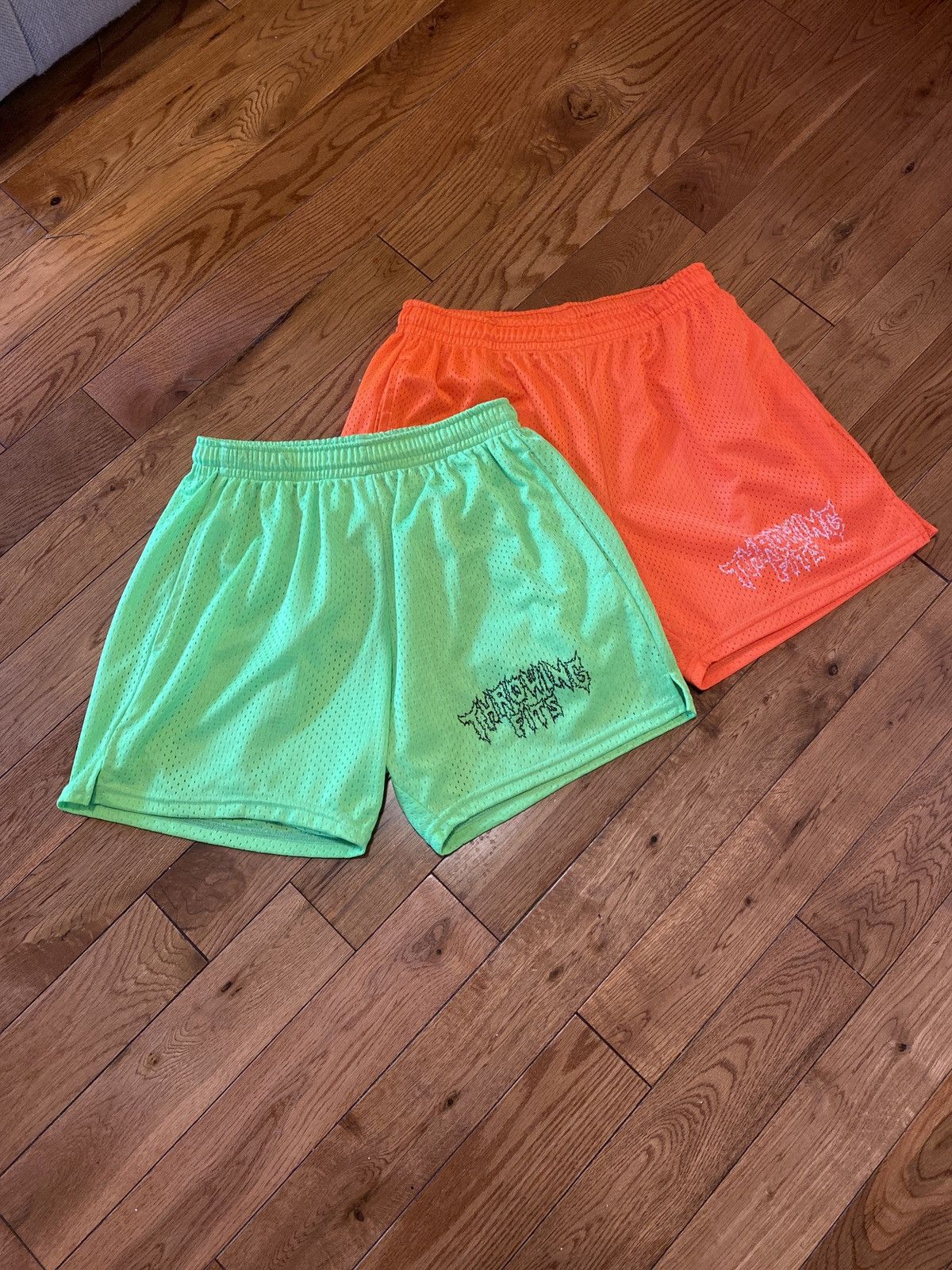 Vintage Throwing Fits Neon pack gym shorts Grailed