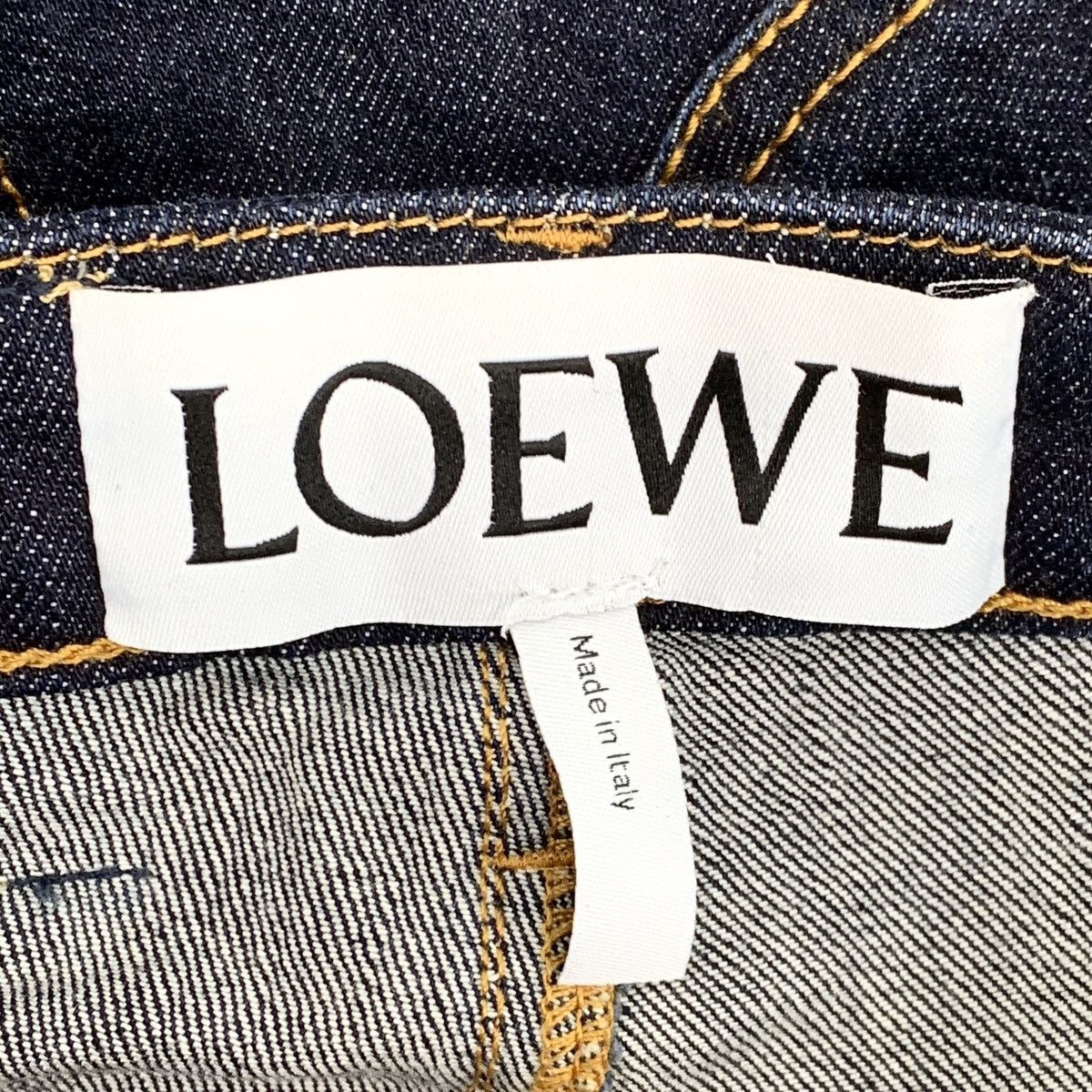 Loewe Loewe Logo Leather Patch Cotton Denim Casual Pants K26WX Size 26" / US 2 / IT 38 - 7 Thumbnail