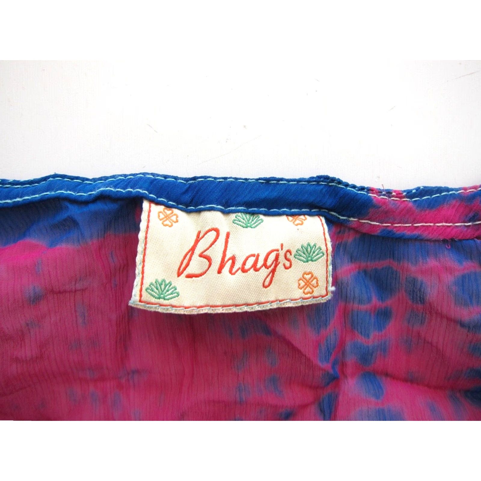 Pinko VINTAGE Bhag's Blouse Shirt Womens S-M Tie Dye Long Sleeve 100% Rayon Pink Yellow Green V-Neck Size S / US 4 / IT 40 - 4 Thumbnail