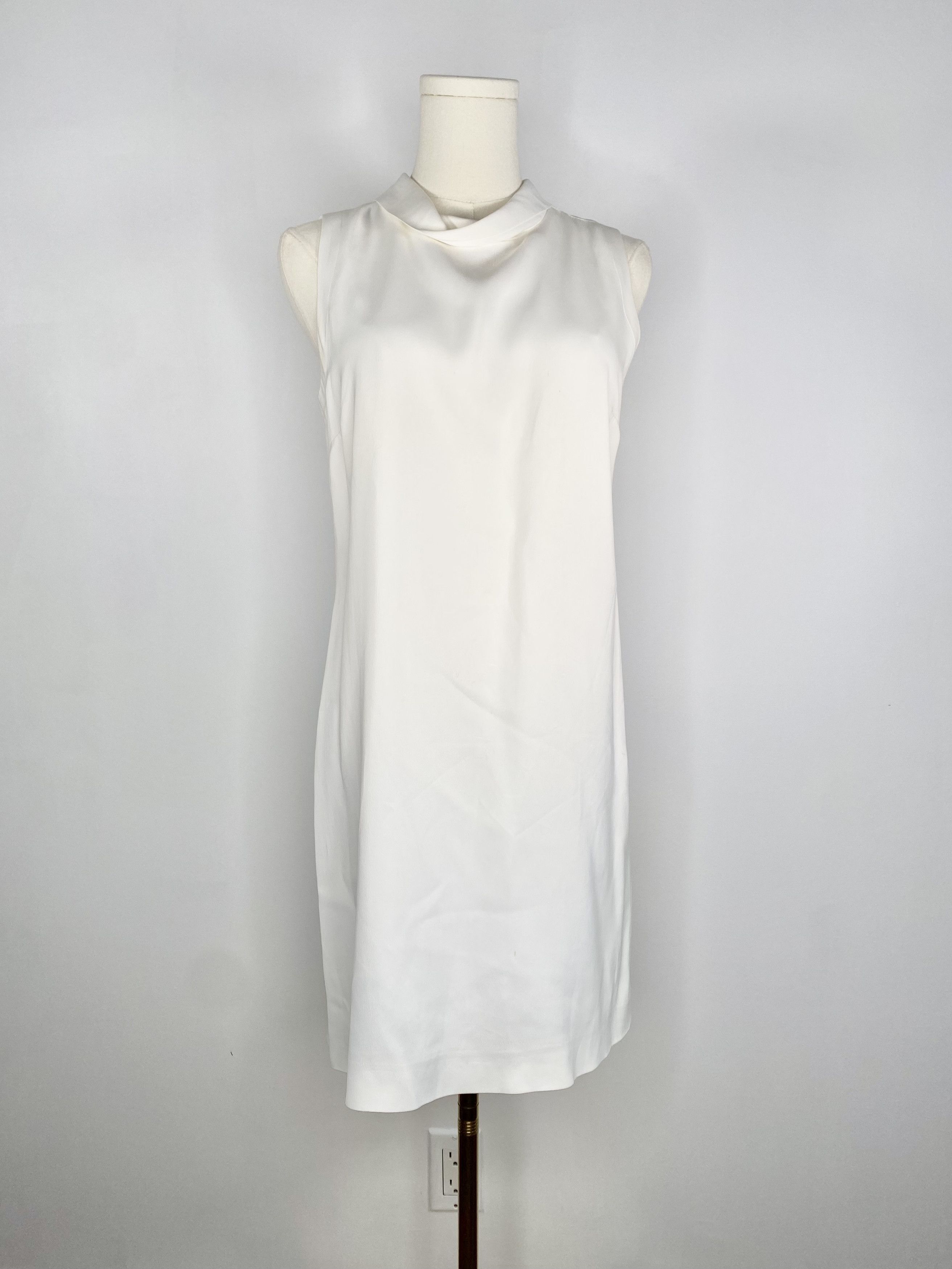 Massimo Dutti Massimo Dutti - Ivory Satin Keyhole Lined Shift Dress Size ONE SIZE - 1 Thumbnail