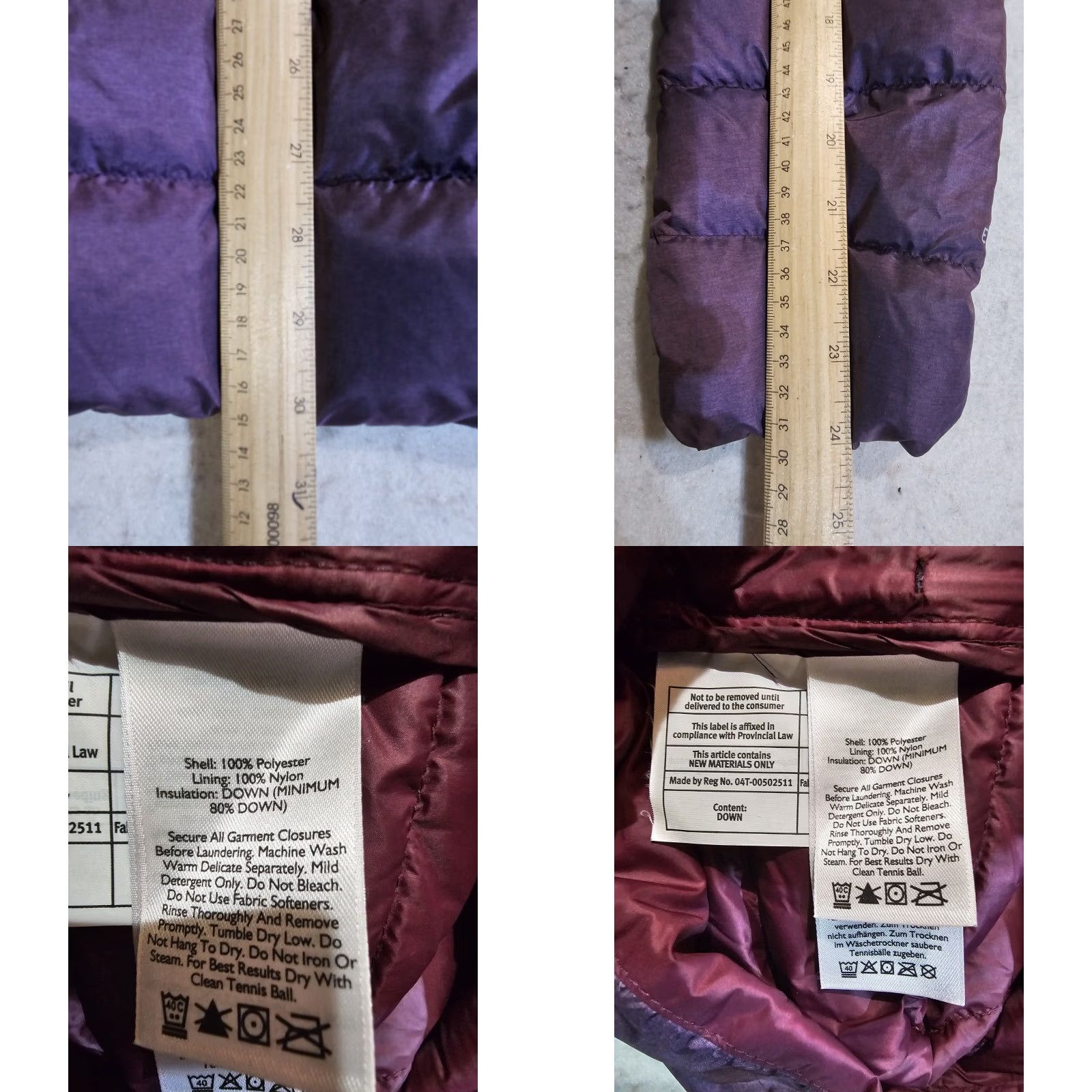 Eddie Bauer Eddie Bauer Signature Goose Down Quilted Puffer Jacket Hooded Women's Size S Purple - Packable, Long, Zip, Softshell, Casual Outdoor Size S / US 4 / IT 40 - 9 Thumbnail