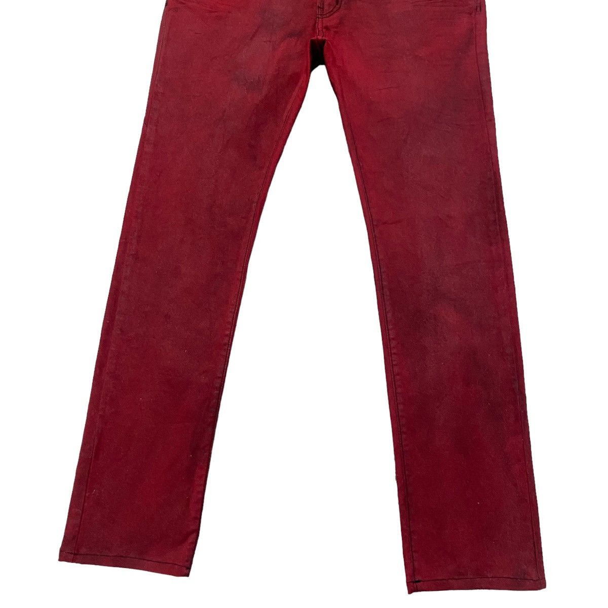Roen RAT ROEN Blood Red Waxed Skinny Jeans Size US 32 / EU 48 - 7 Thumbnail
