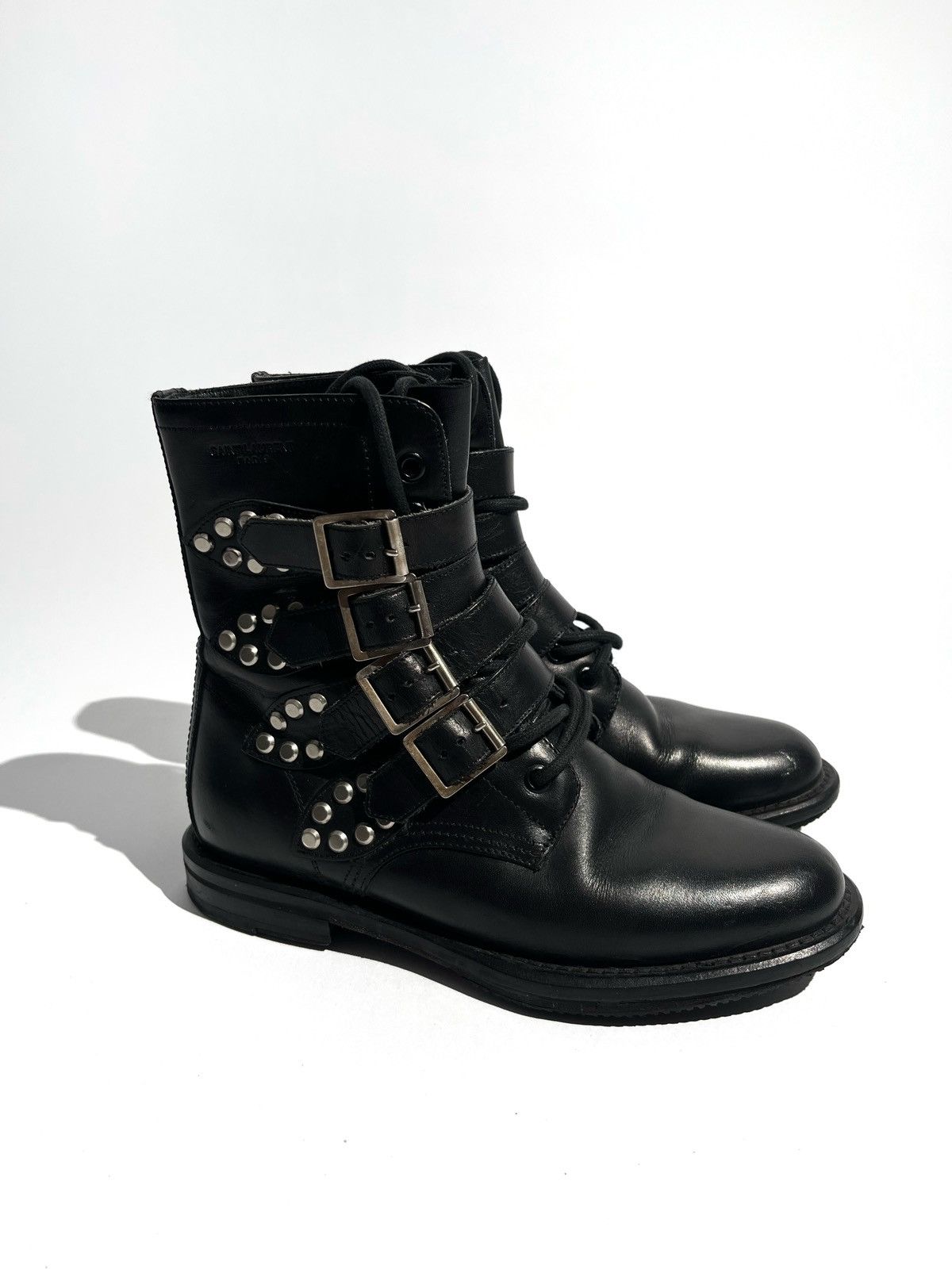 Saint Laurent Paris FW13 Saint Laurent Paris Runway Combat Boots by Hedi Slimane Size US 5 / EU 37 - 7 Thumbnail