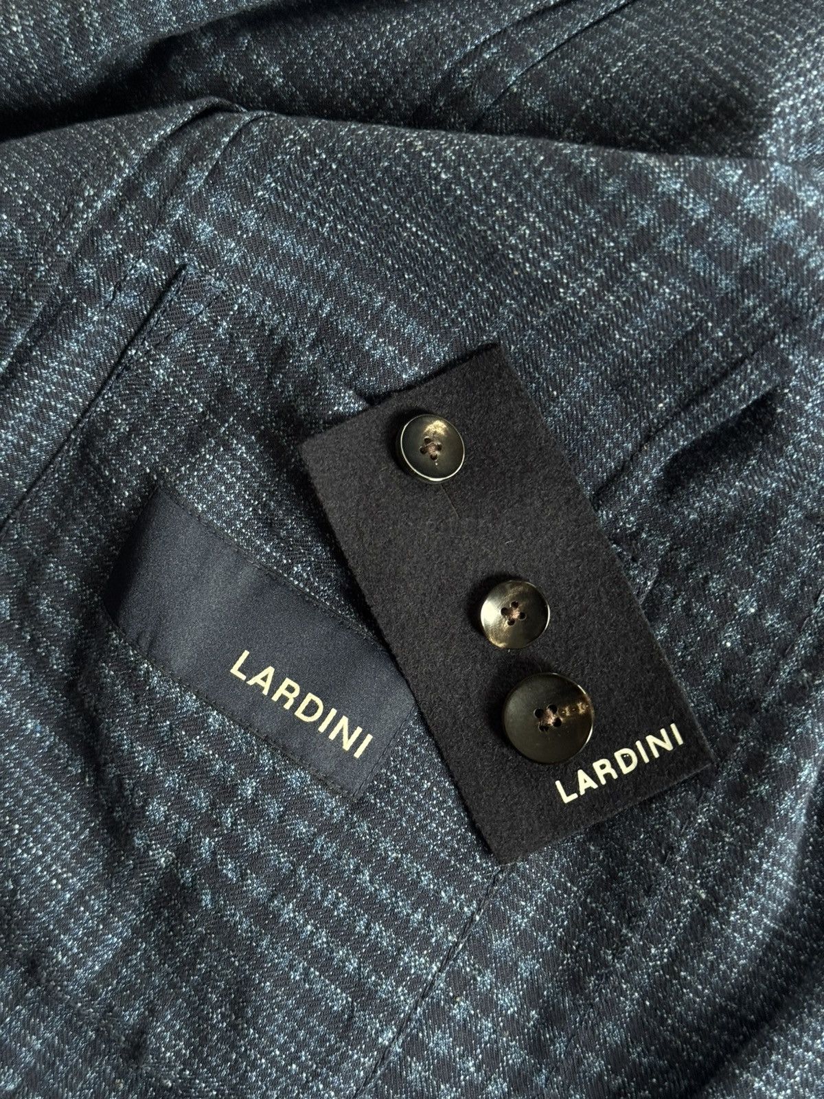 Lardini Lardini L/XL Chekered blue blazer button up jacket casual Size US L / EU 52-54 / 3 - 12 Thumbnail