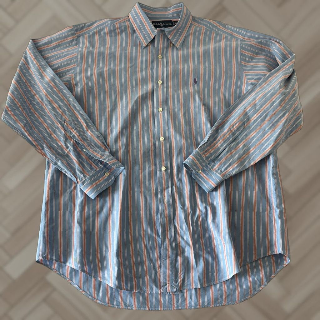 Polo Ralph Lauren Polo Ralph Lauren Shirt Striped Long Sleeve Button-Up XL Men's Blue Size US XL / EU 56 / 4 - 1 Thumbnail