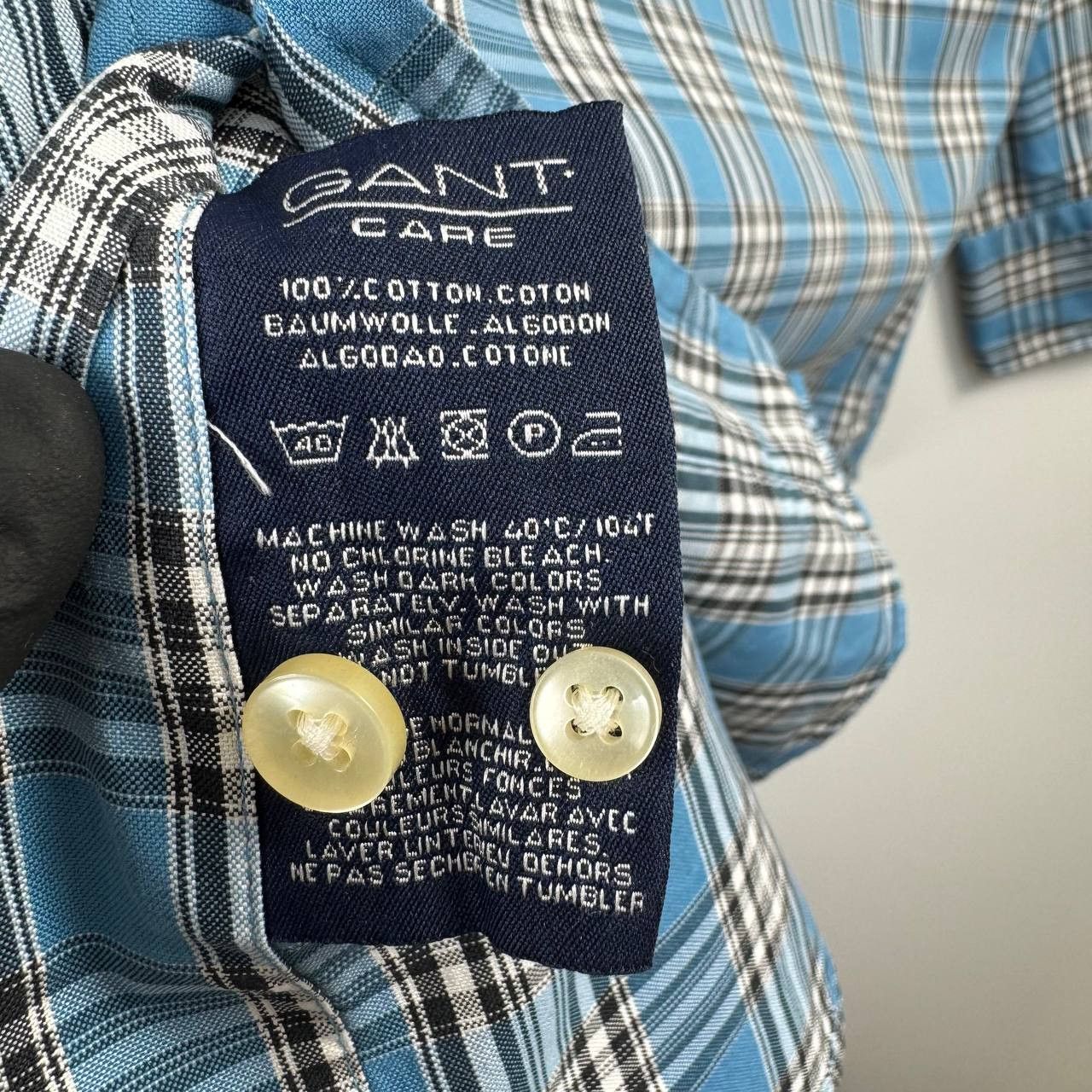 Gant Gant Plaid Button Up Shirt Blue Check Mens Size XL Size US XL / EU 56 / 4 - 6 Thumbnail