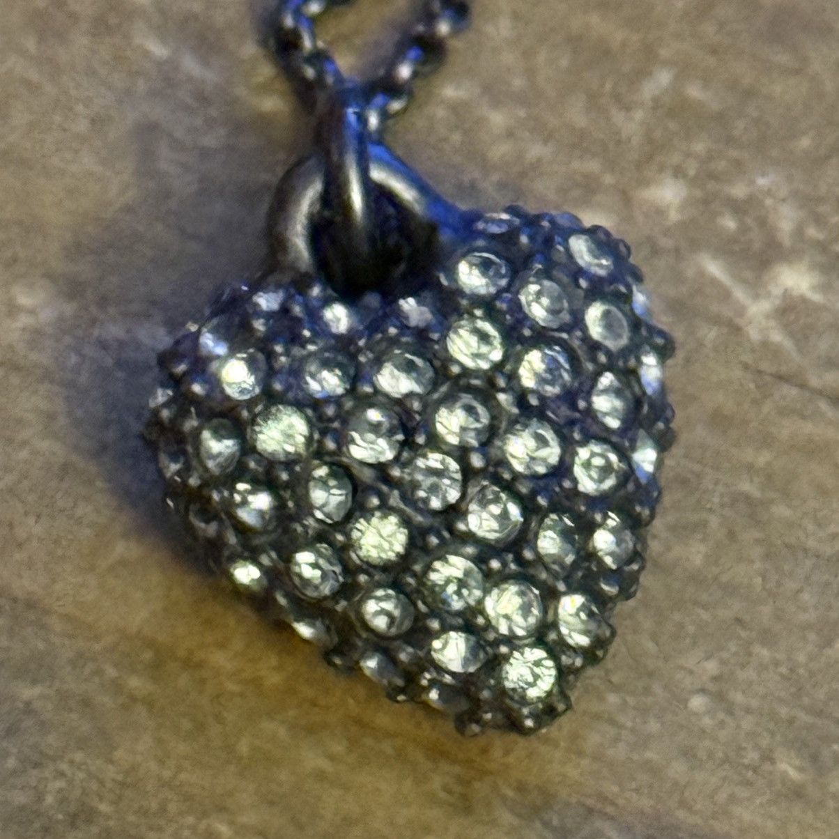 Juicy Couture Vintage Juicy Couture dark silver pave heart pendant necklac Size ONE SIZE - 4 Thumbnail