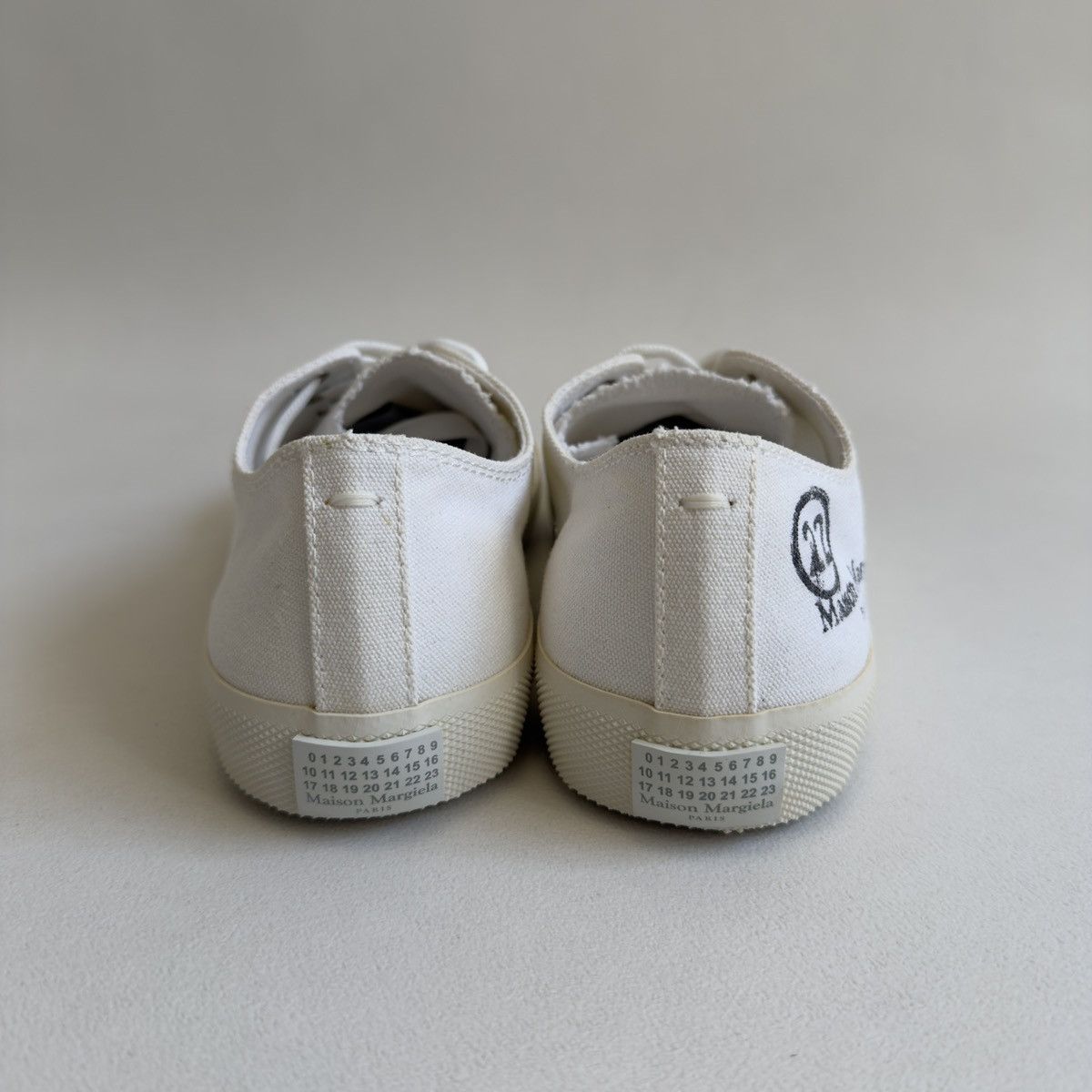 Maison Margiela S/S 19 ‘Paint Splat’ Canvas Tabi Sneakers Size US 7 / IT 37 - 14 Thumbnail