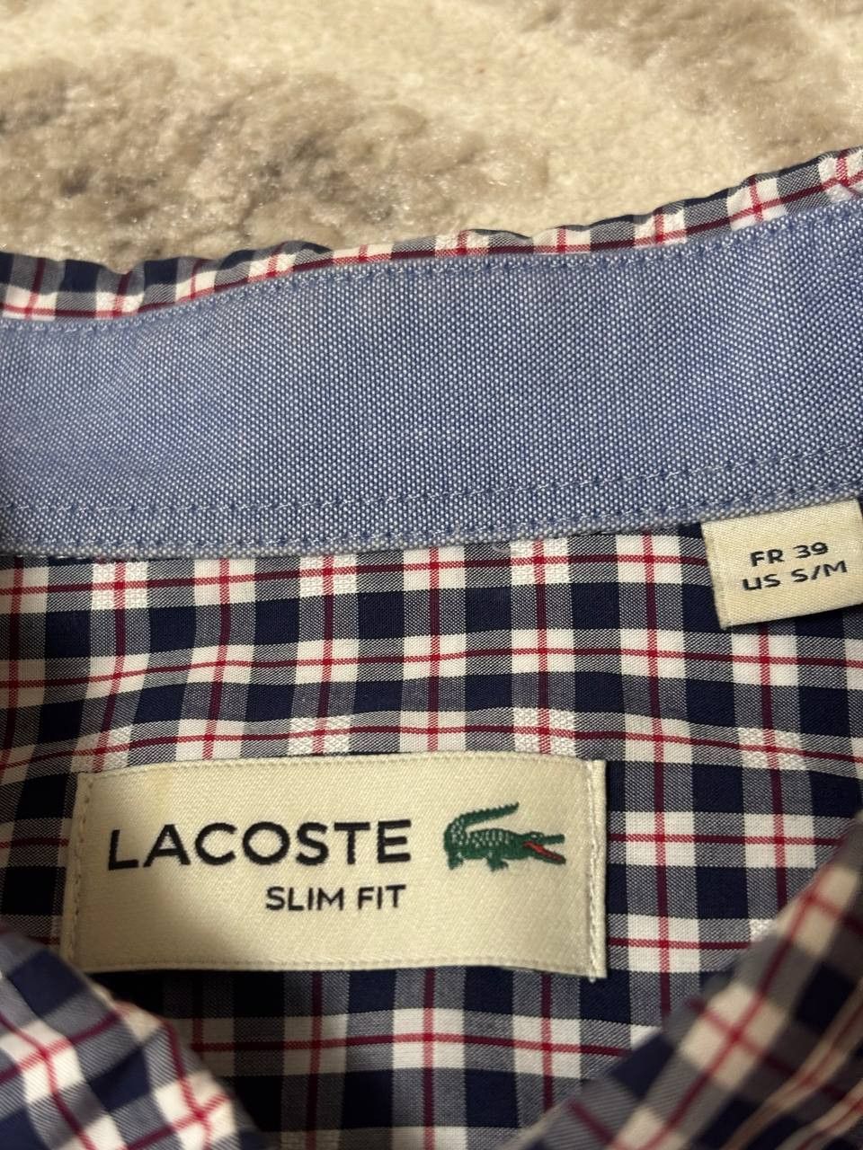 Lacoste Lacoste classic blue checkered shirt with short sleeves Size US M / EU 48-50 / 2 - 2 Thumbnail