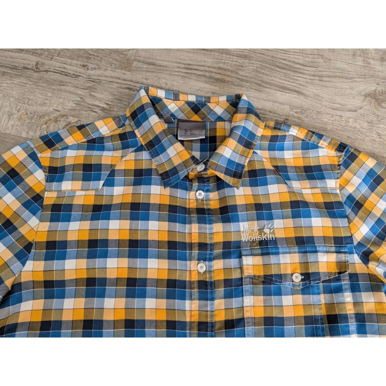 Jack Wolfskin Mens Jack Wolfskin Button-Up Shirt Slim Fit Long Sleeve Blue Check L Size US L / EU 52-54 / 3 - 3 Thumbnail