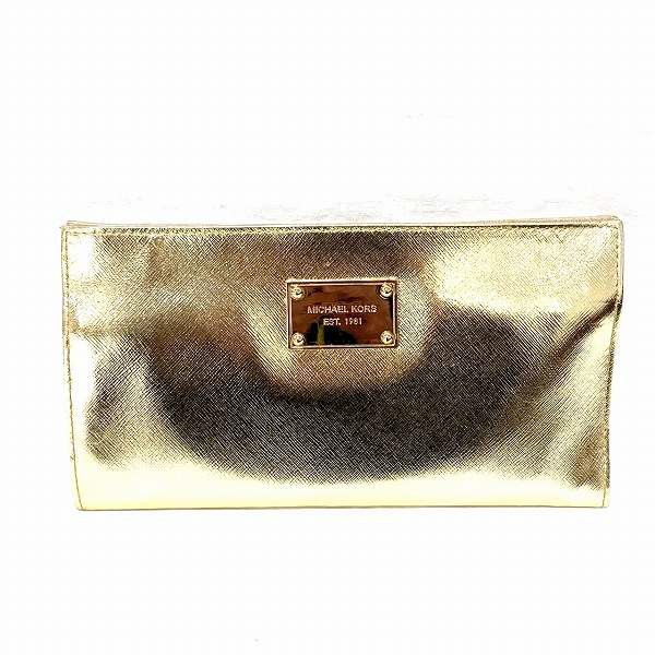 Michael Kors Michael Kors Michael Kors Leather Accessory Pouch Clutch Leather Clutch Bag in Good Condition Size ONE SIZE - 1 Thumbnail