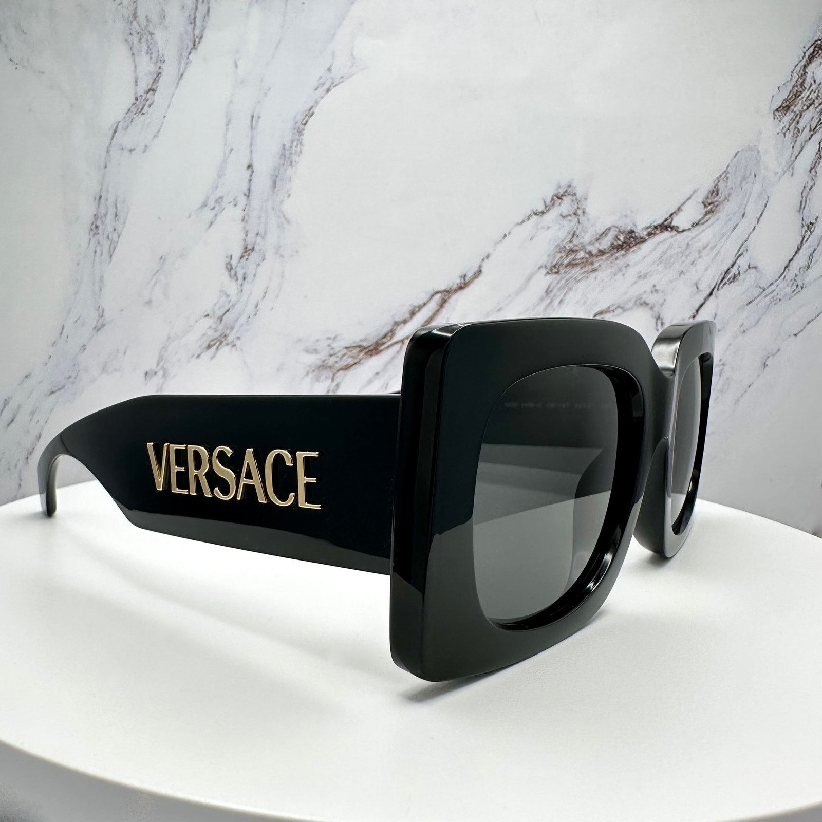 Versace New VERSACE Sunglasses Black Gold Metal Letter 3D Logo Size ONE SIZE - 4 Thumbnail