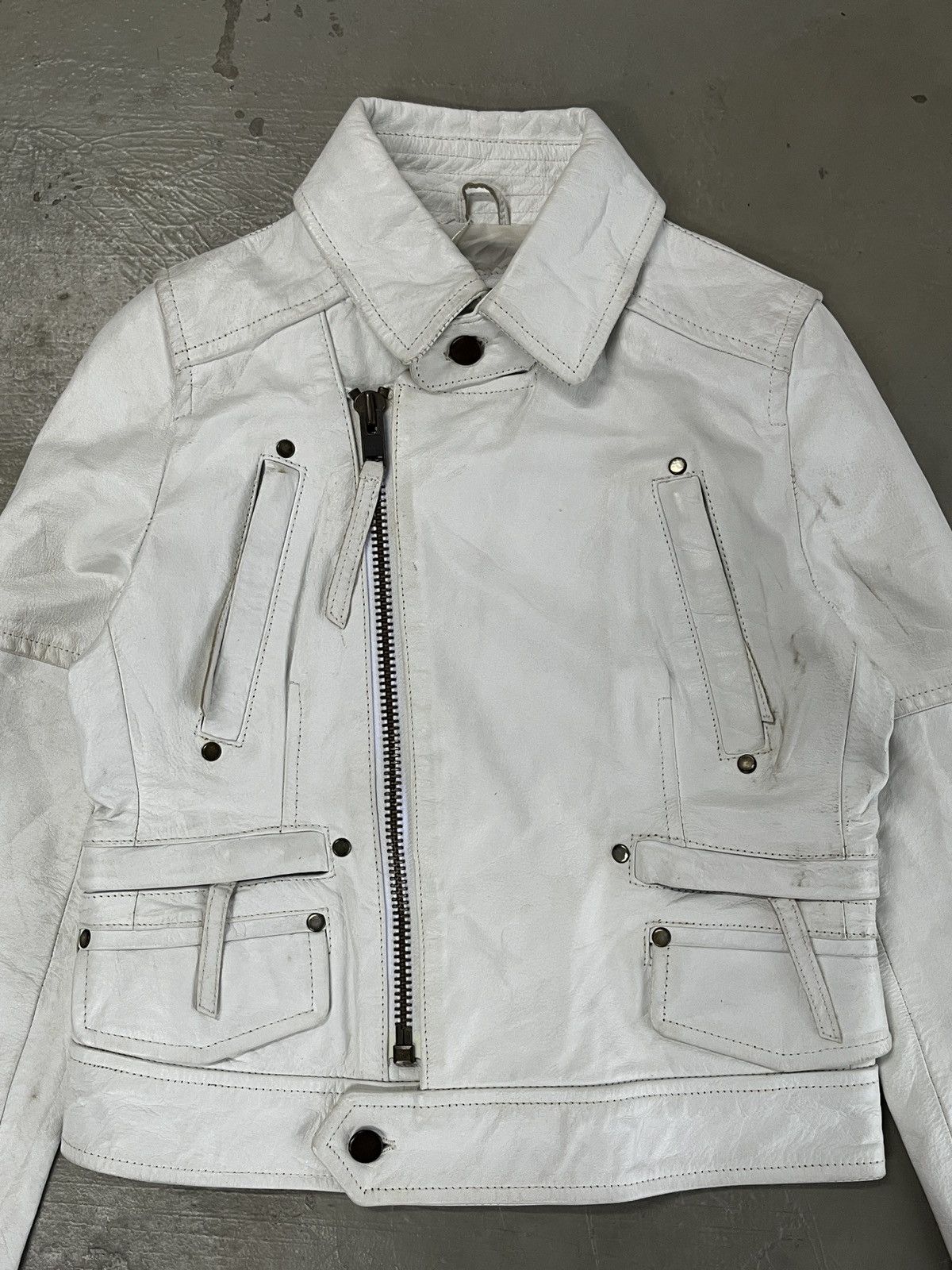 Diesel Y2K Shake-Shake Genuine Leather Double Collar Riding Jacket Size US S / EU 44-46 / 1 - 2 Thumbnail