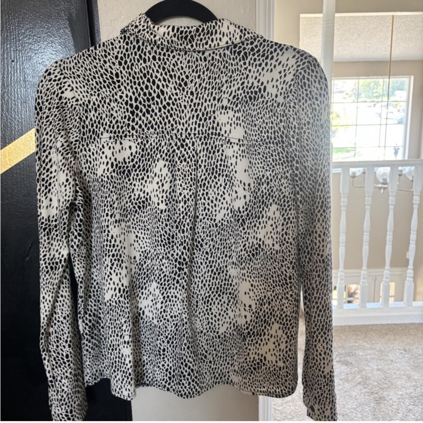 Other (Adrianna Papell) Monochrome Patterned Blouse Size M / US 6-8 / IT 42-44 - 5 Thumbnail