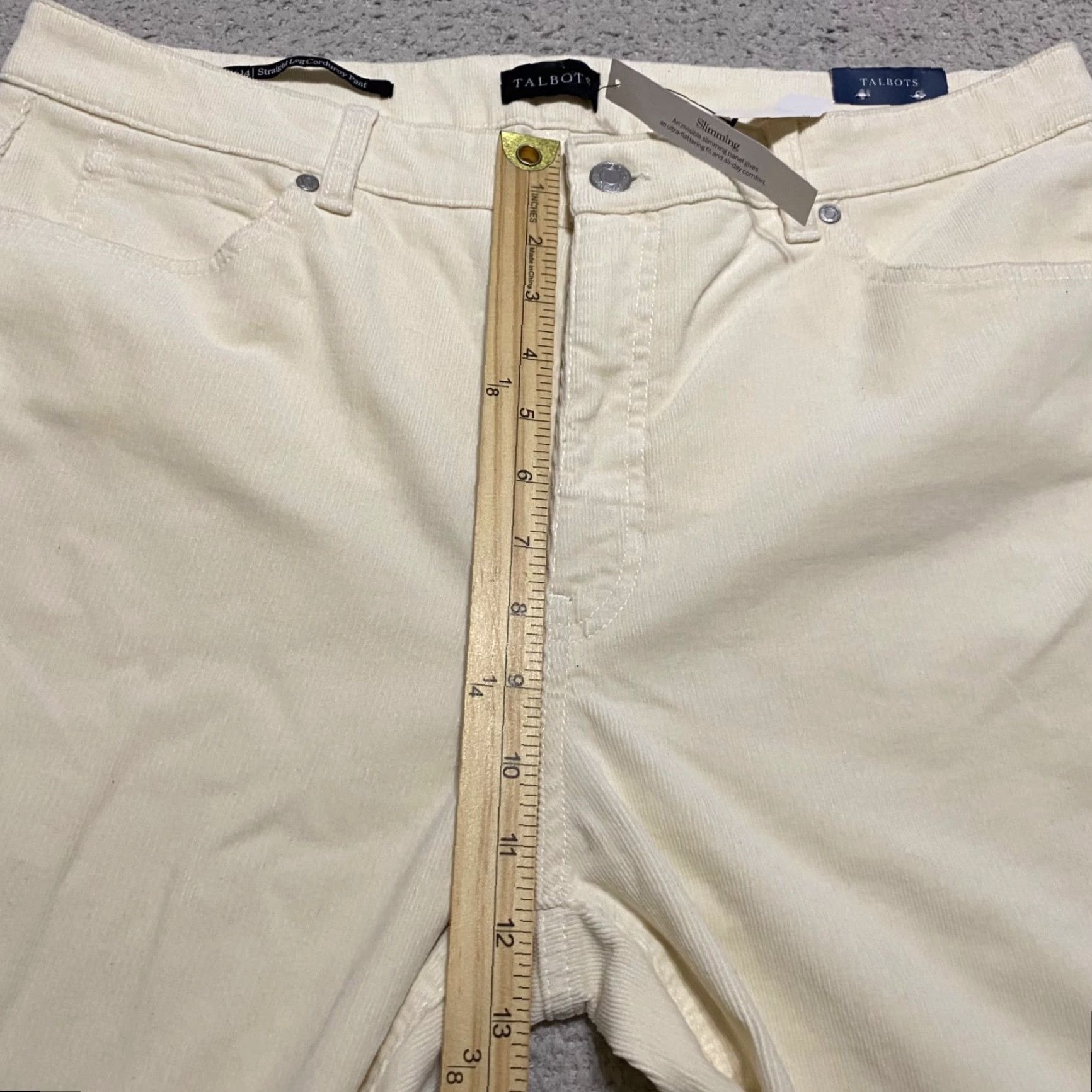 Talbots Talbots Jeans Ivory Corduroy High Rise Straight Womens 14 NWT 31in Inseam 5-Pocket Regular Fit Size 36" / US 14 / IT 50 - 7 Thumbnail