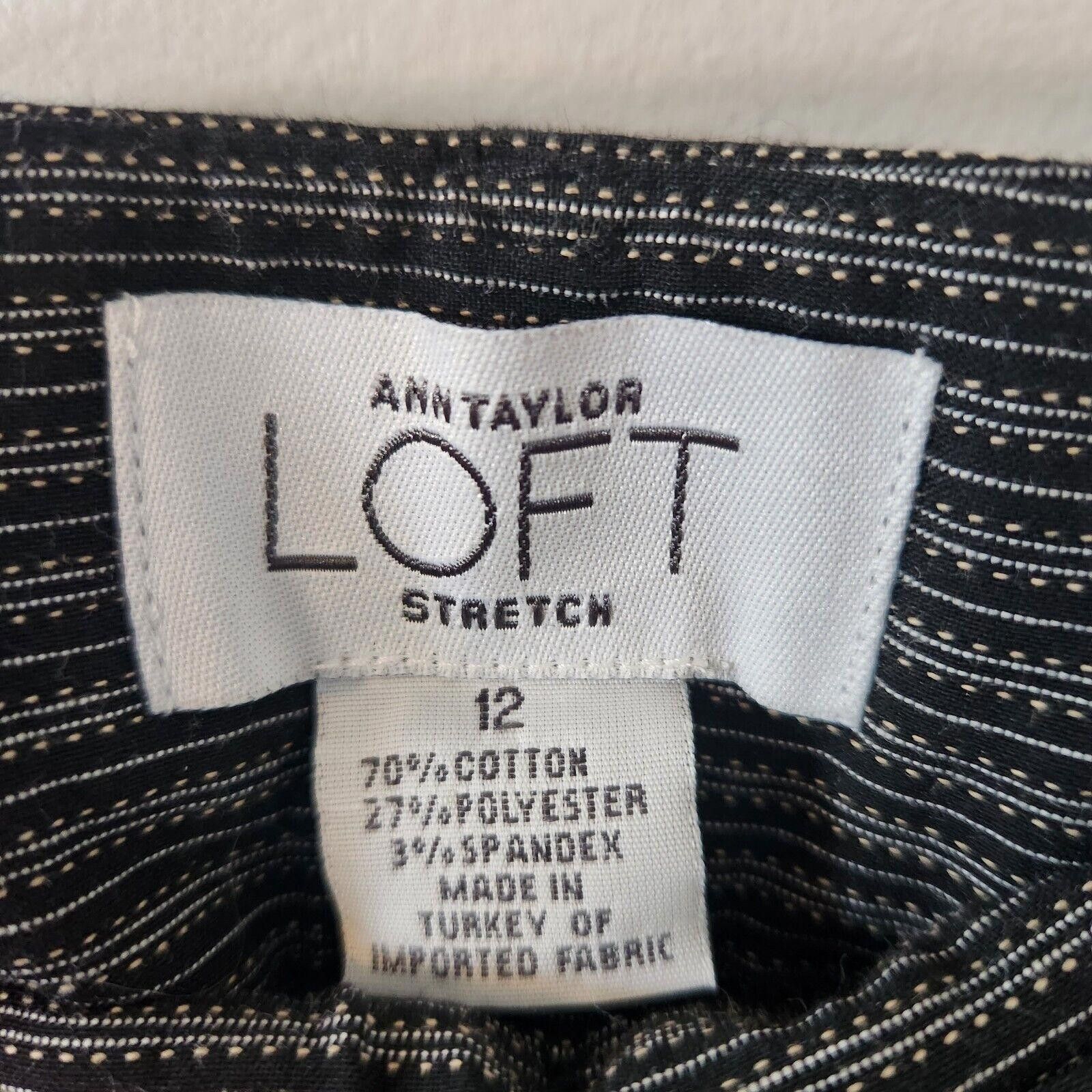 Ann Taylor NWT Ann Taylor Loft Ann Style Pants Black Striped Size 12 Size 34" / US 12 / IT 48 - 4 Thumbnail